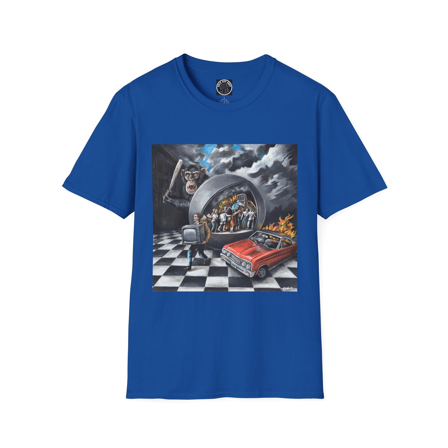 Surreal Roadtrip T-Shirt — Retro Car, Diner Mirror Scene