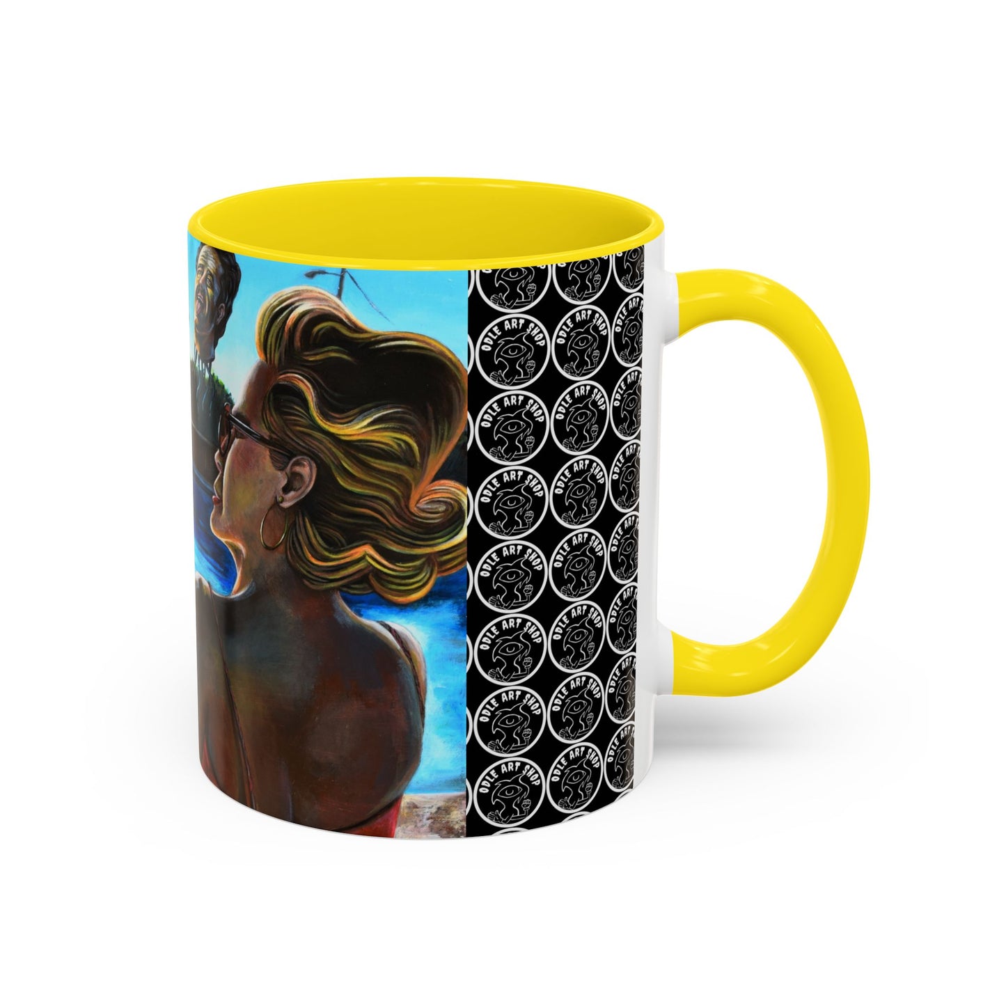 Surreal Poolside Art Coffee Mug — Color Accent 11/15oz
