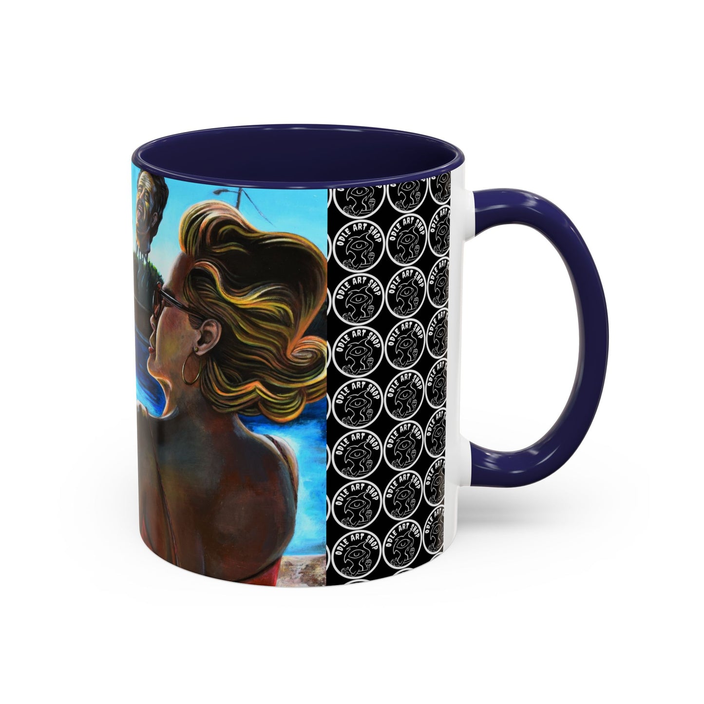 Surreal Poolside Art Coffee Mug — Color Accent 11/15oz