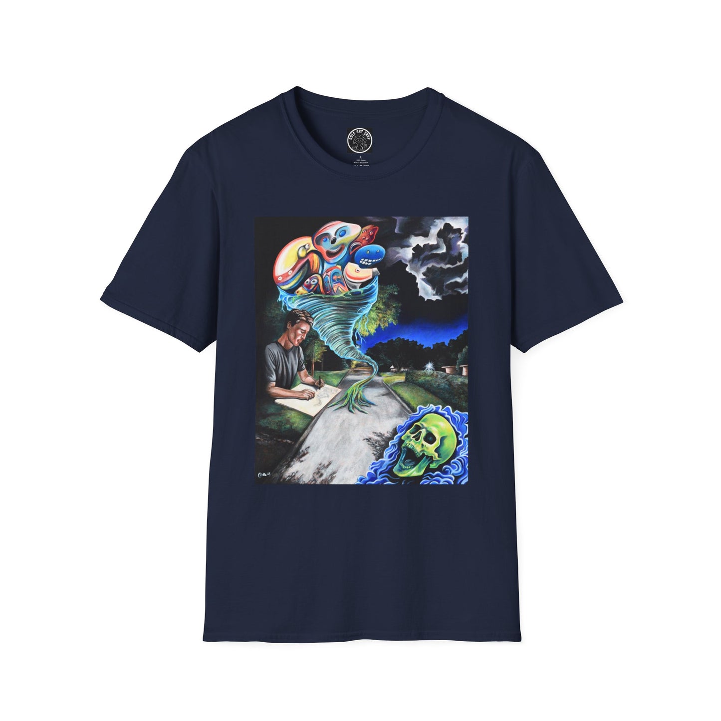 Artistic Unisex Softstyle T-Shirt with Unique Graphic Design, Casual Wear, Graphic Tee, Gift for Art Lovers, Comfortable & Stylish