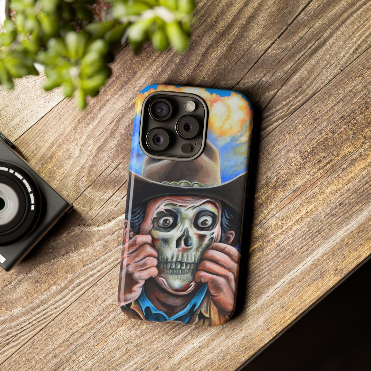 Skull Cowboy Phone Case - Tough Cases with Bold Artwork, Unique Gift for Halloween, Bold Aesthetic, Ideal for Music Lovers, [...]