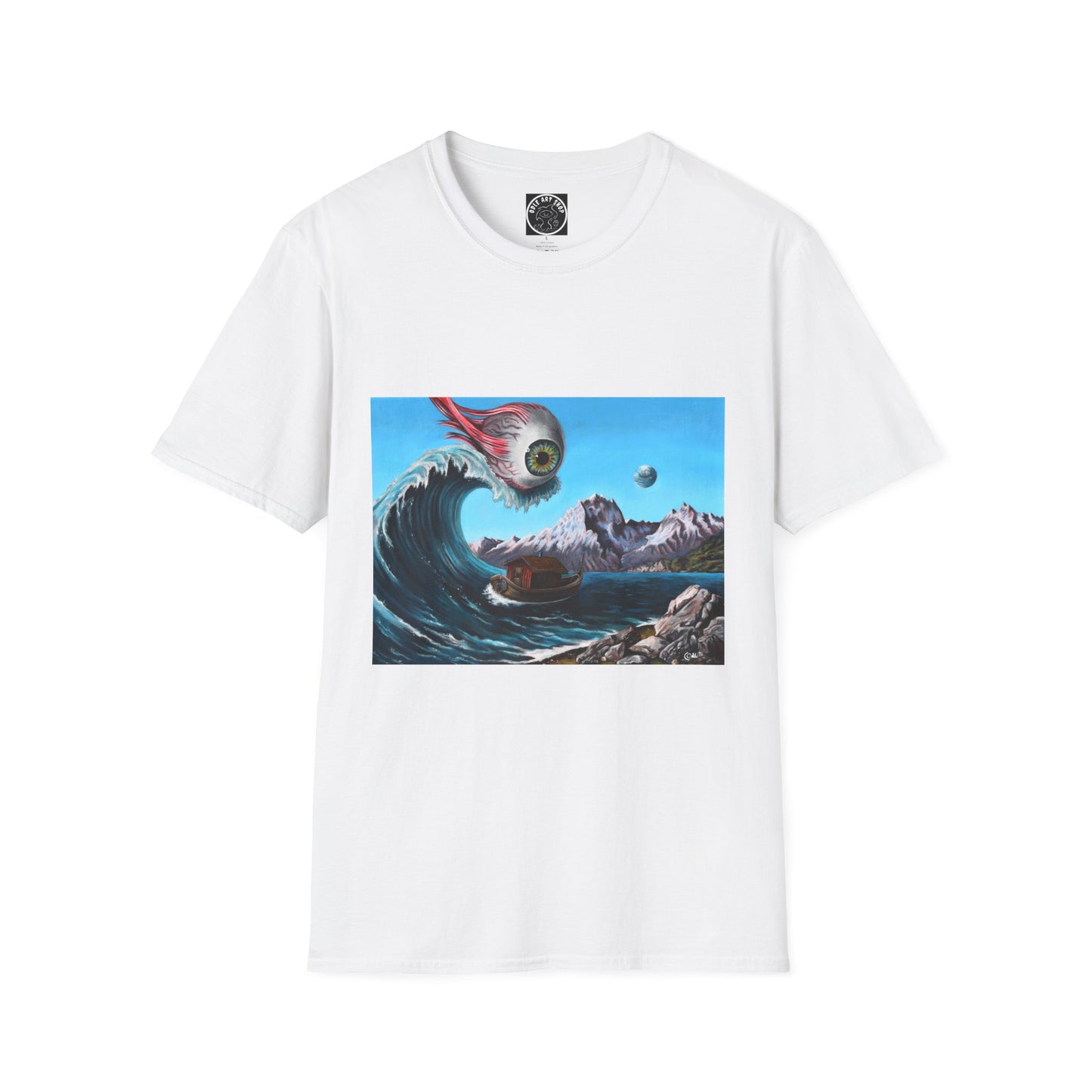 Cosmic Wave T-Shirt — Surreal Meteor Ocean Graphic
