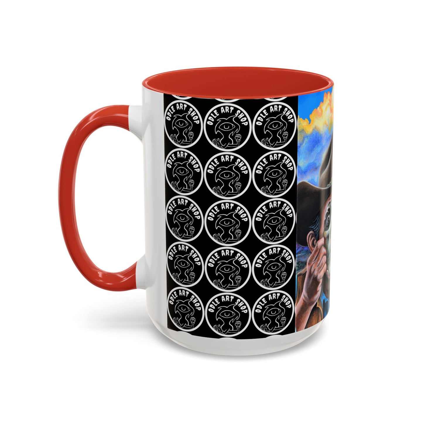Day of the Dead Accent Coffee Mug, Colorful Skull Design Mug, Halloween Coffee Cup, Unique Art Coffee Mug