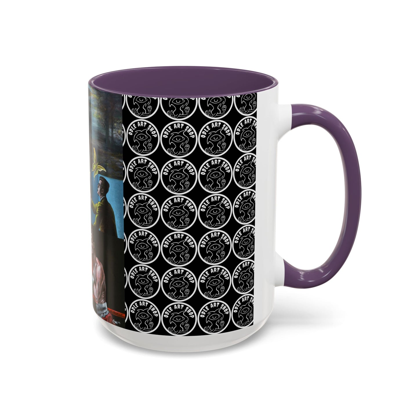 Literary Classics Collage Accent Coffee Mug — Boxing, Butterflies & Dark Forest Art (11/15oz)