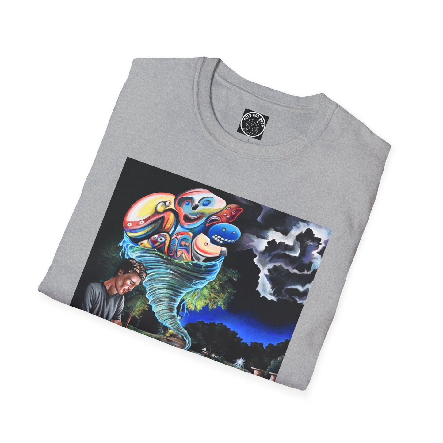 Artistic Unisex Softstyle T-Shirt with Unique Graphic Design, Casual Wear, Graphic Tee, Gift for Art Lovers, Comfortable & Stylish