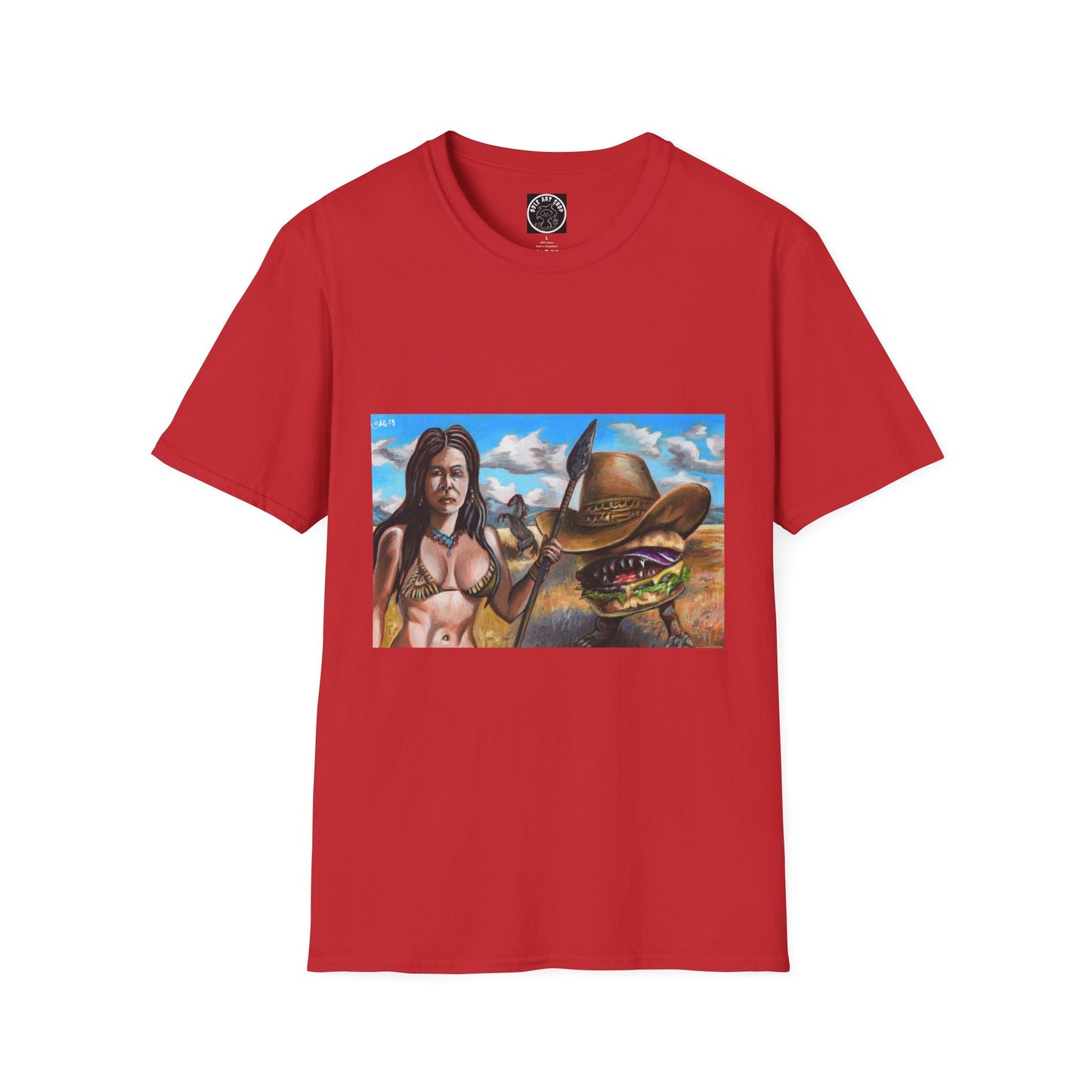 Vibrant Graphic Tee with Western Vibes, Unisex Softstyle T-Shirt, Casual Style, Gift for Cowboys, Everyday Wear, Festival Attire