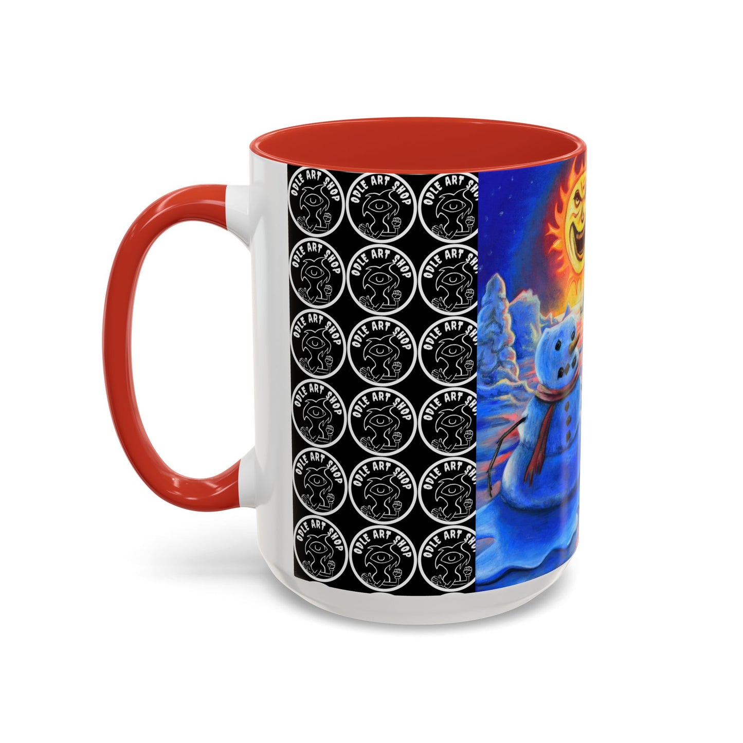 Vibrant Polar Art Coffee Mug | Fun Winter Beverage Cup, Holiday Gift, Unique Decor, Colorful Drinkware, Snowman Design