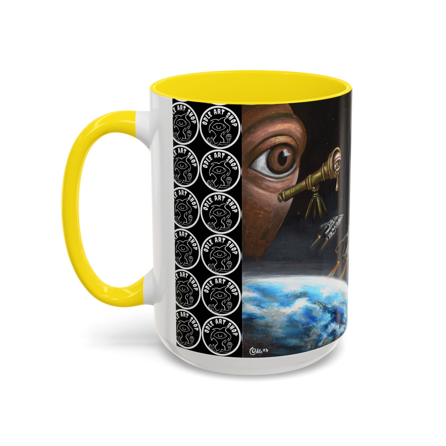 Space Adventure Coffee Mug - Retro Sci‑Fi Crew & Alien Monsters