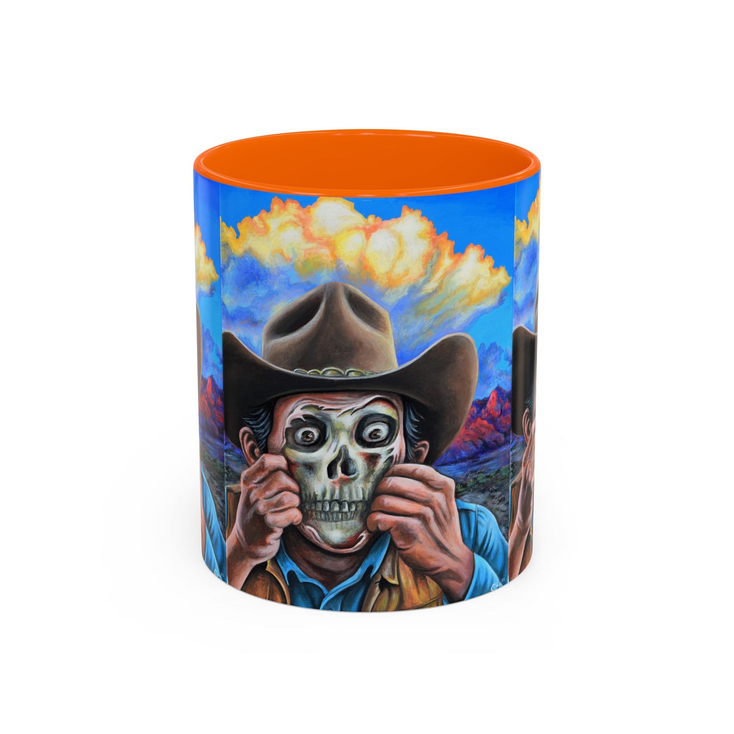Day of the Dead Accent Coffee Mug, Colorful Skull Design Mug, Halloween Coffee Cup, Gift for Latinos, Unique Art Coffee Mug