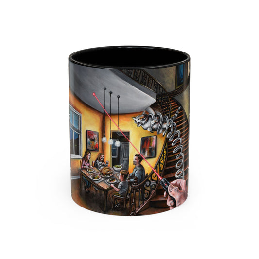 Surreal Dinner Party Accent Coffee Mug — Whimsical Art Coffee Cup (11/15oz)