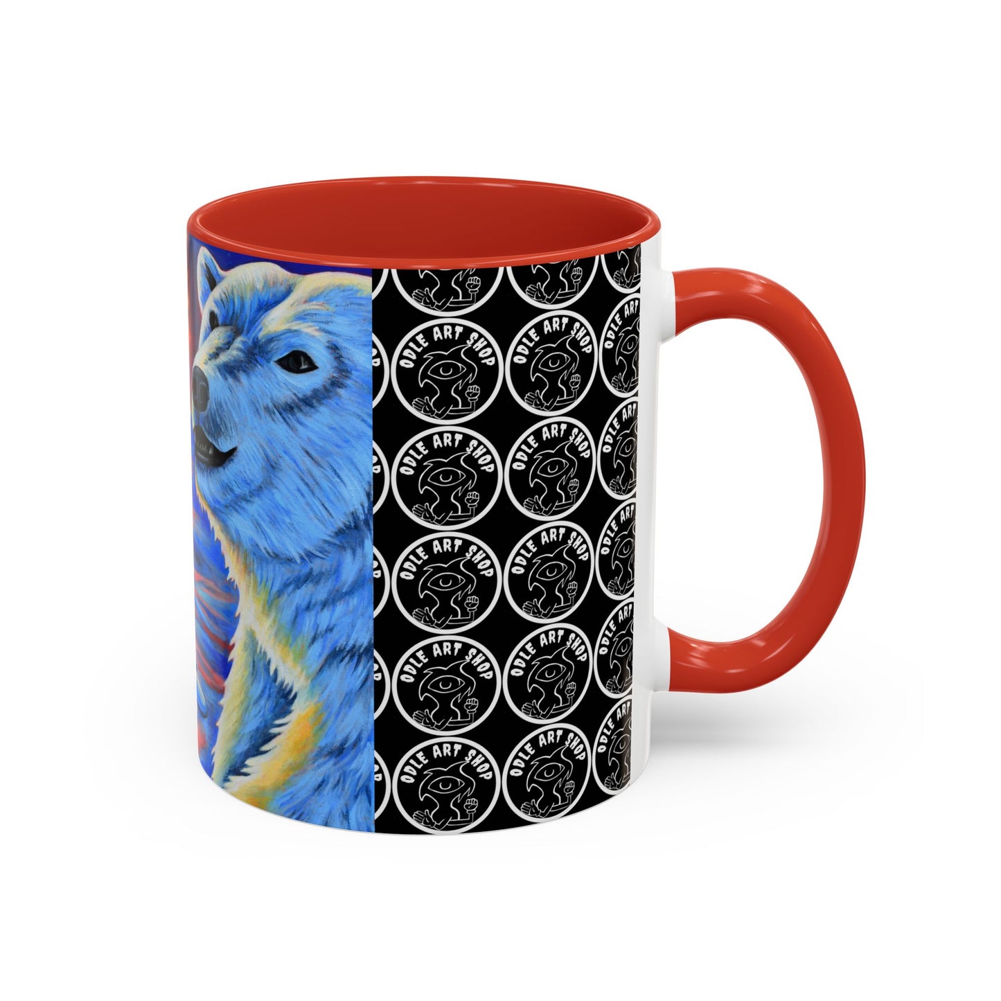 Vibrant Polar Art Coffee Mug | Fun Winter Beverage Cup, Holiday Gift, Unique Decor, Colorful Drinkware, Snowman Design