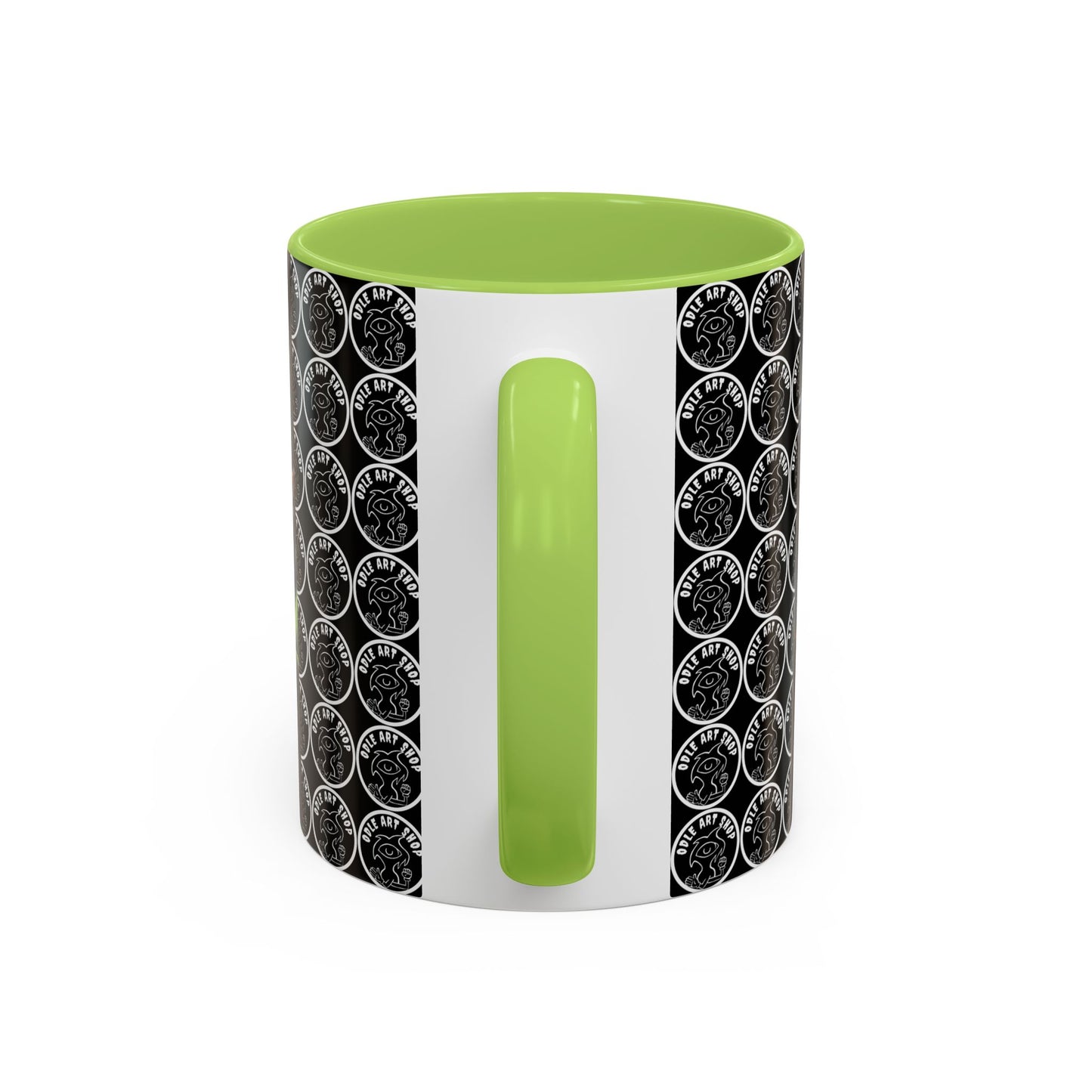 Smiley Mask Art Coffee Mug — Surreal Portrait Accent 11/15oz