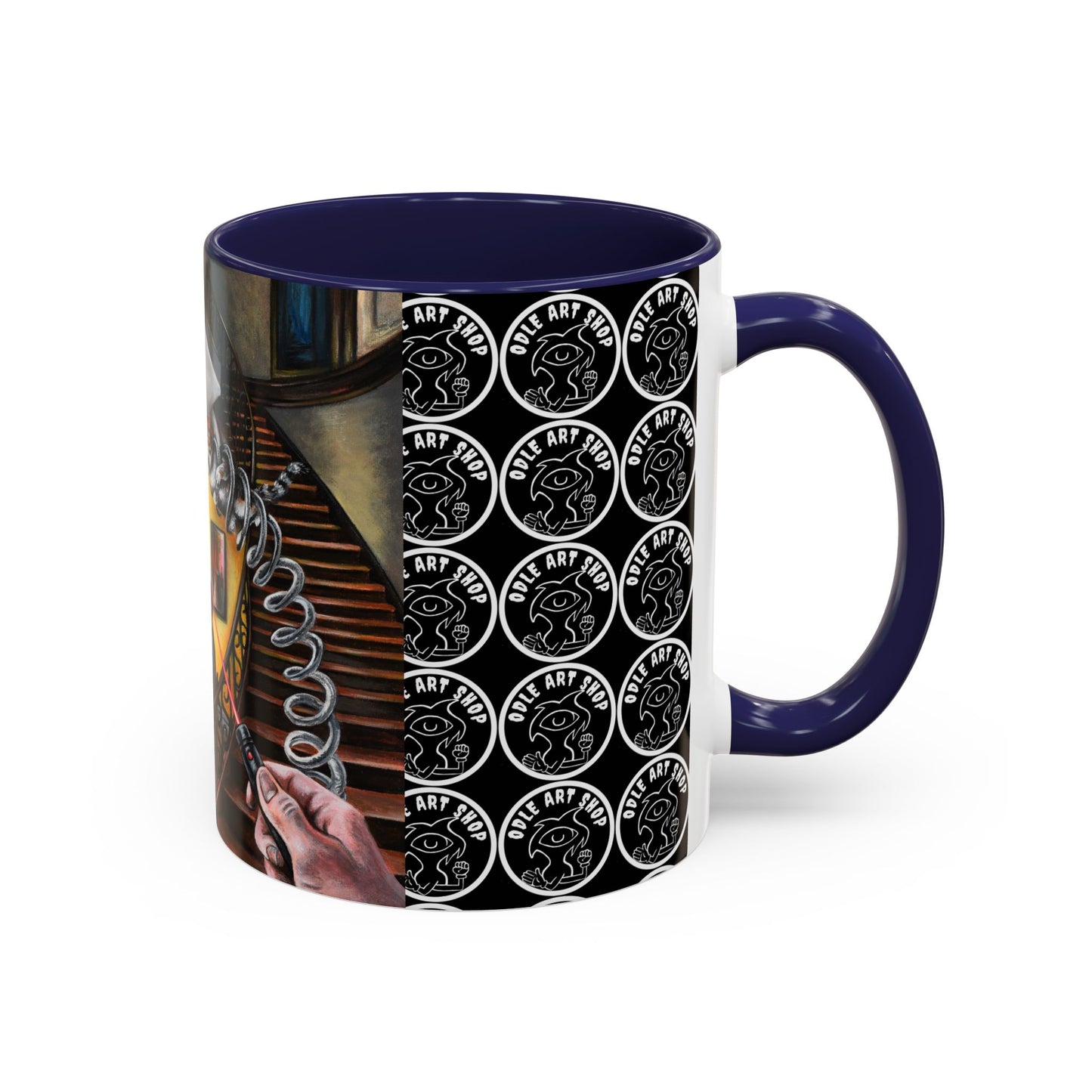 Surreal Dinner Party Accent Coffee Mug — Whimsical Art Coffee Cup (11/15oz)
