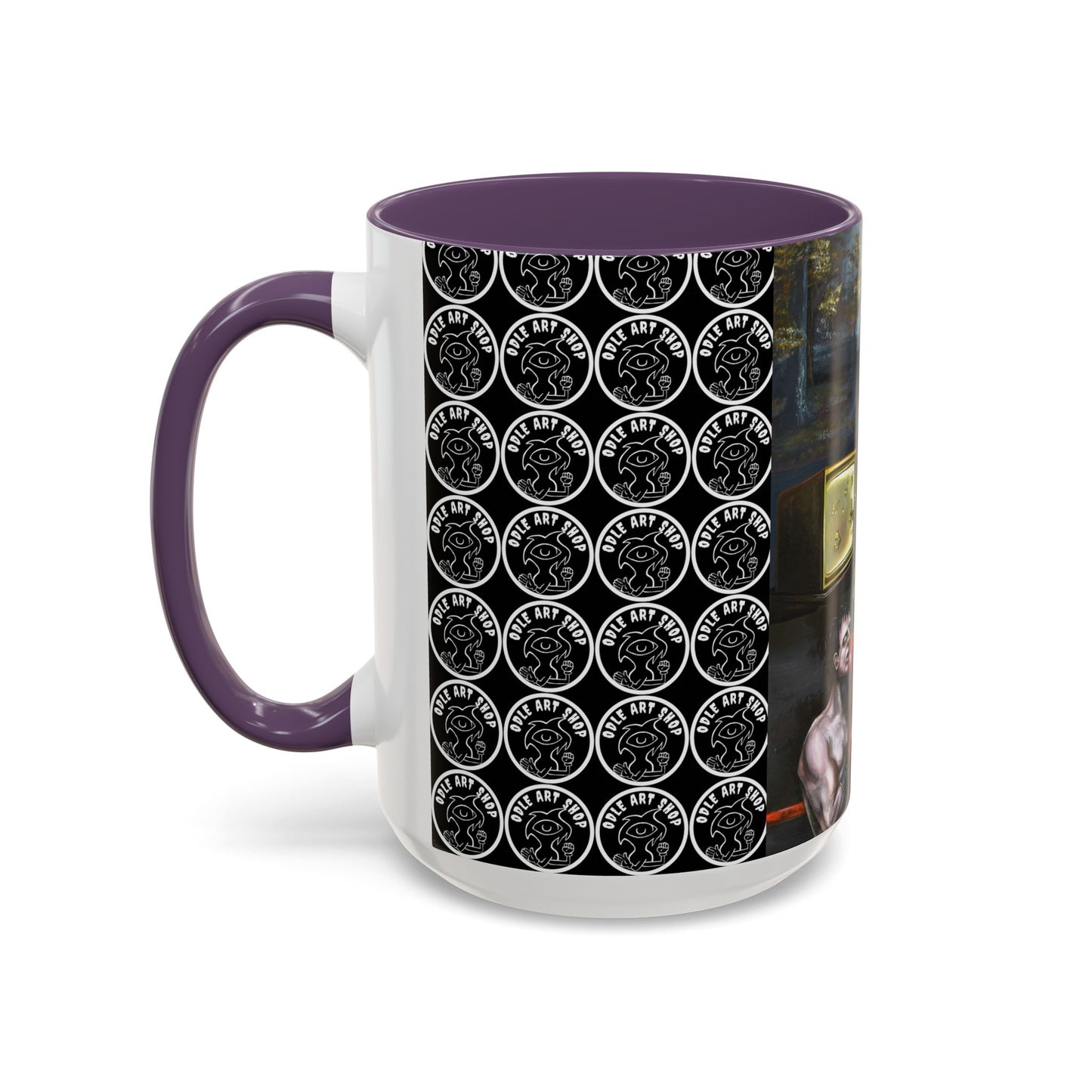 Literary Classics Collage Accent Coffee Mug — Boxing, Butterflies & Dark Forest Art (11/15oz)