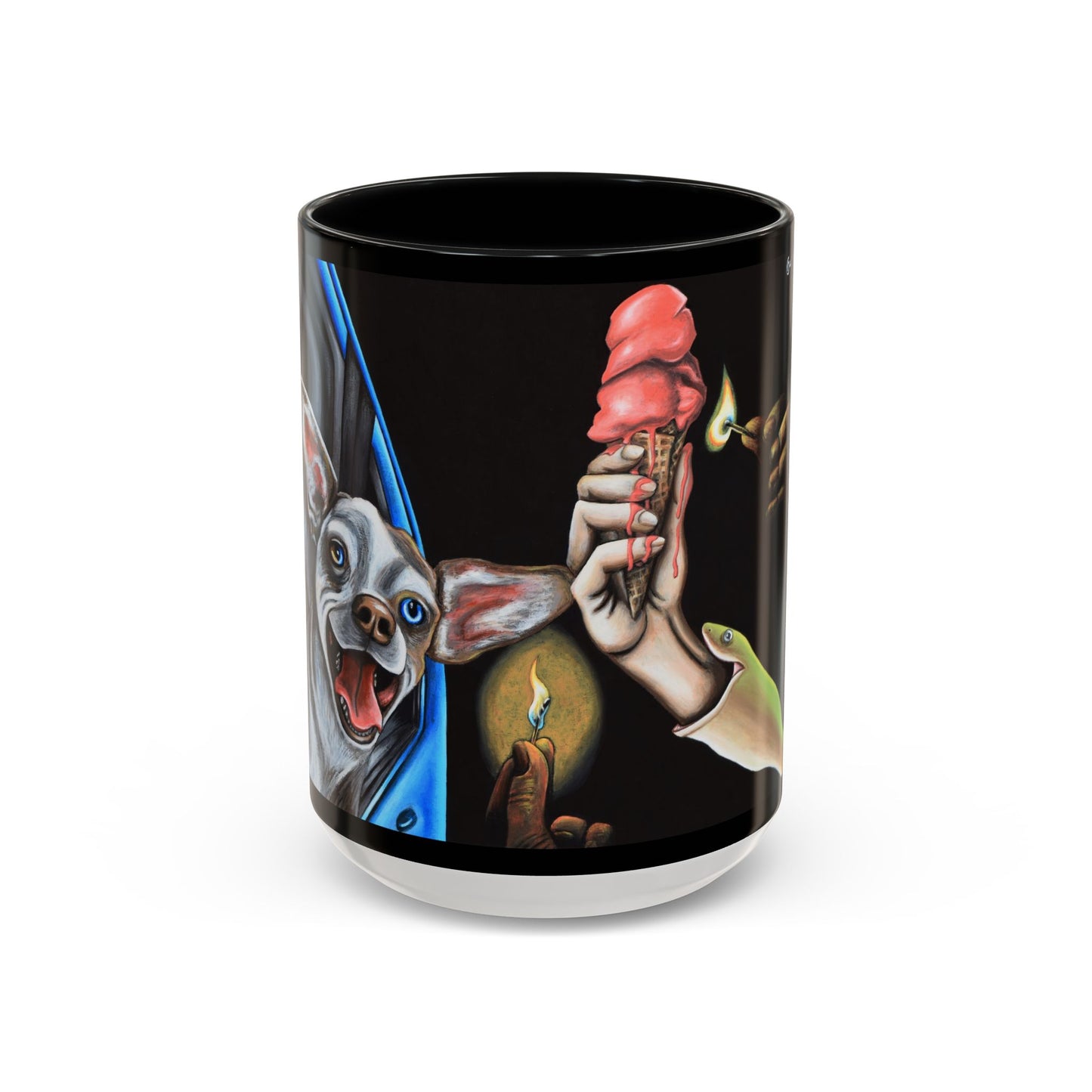 Unique Artistic Accent Coffee Mug with Colorful Ice Cream Design