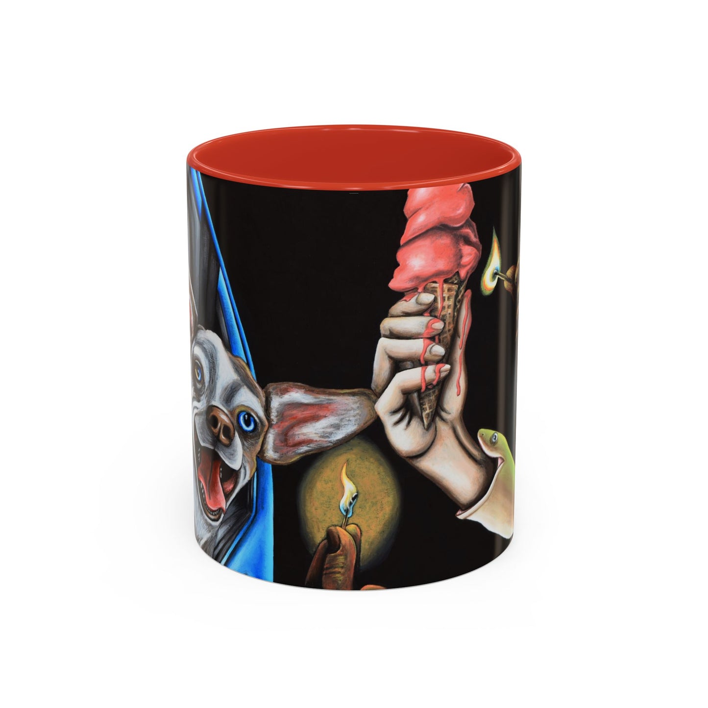 Unique Artistic Accent Coffee Mug with Colorful Ice Cream Design