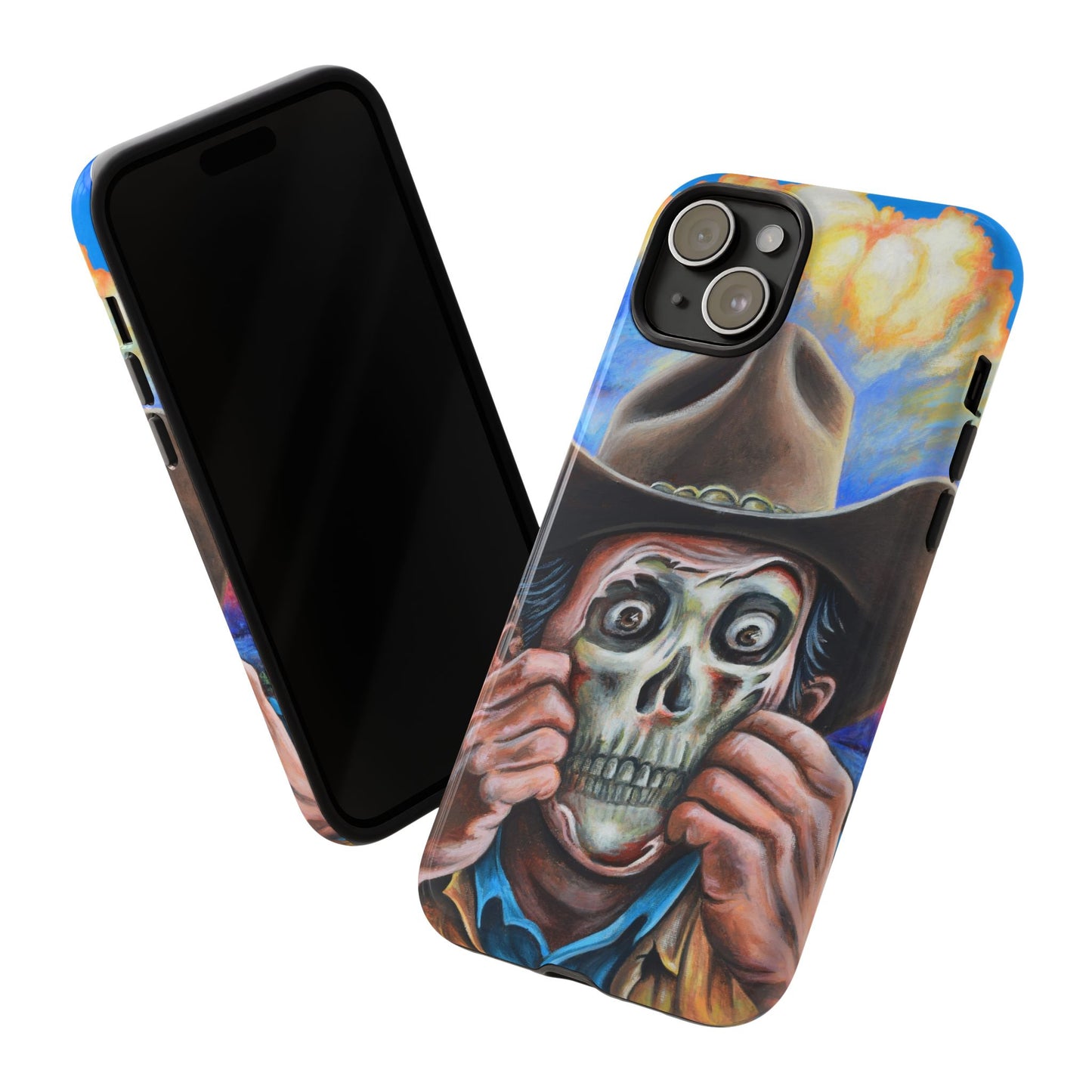 Skull Cowboy Phone Case - Tough Cases with Bold Artwork, Unique Gift for Halloween, Bold Aesthetic, Ideal for Music Lovers, [...]