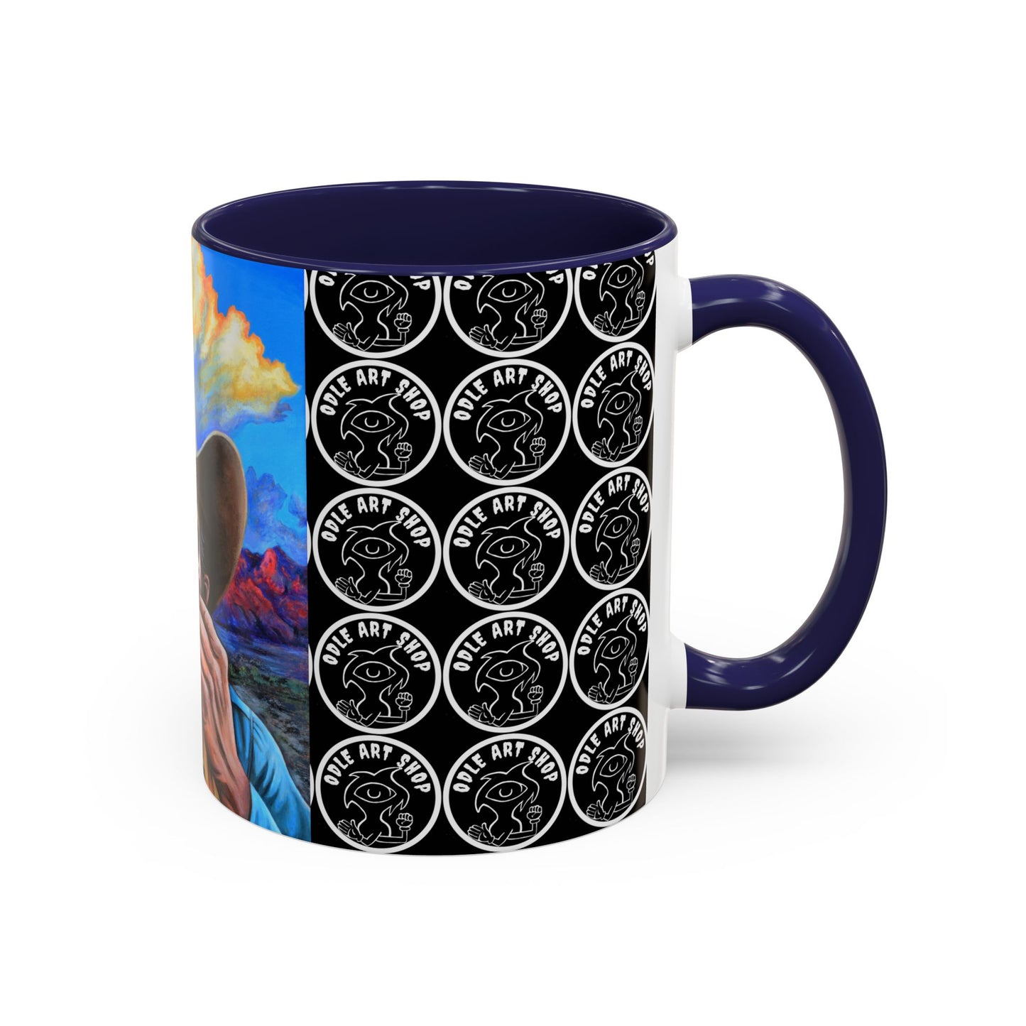 Day of the Dead Accent Coffee Mug, Colorful Skull Design Mug, Halloween Coffee Cup, Unique Art Coffee Mug