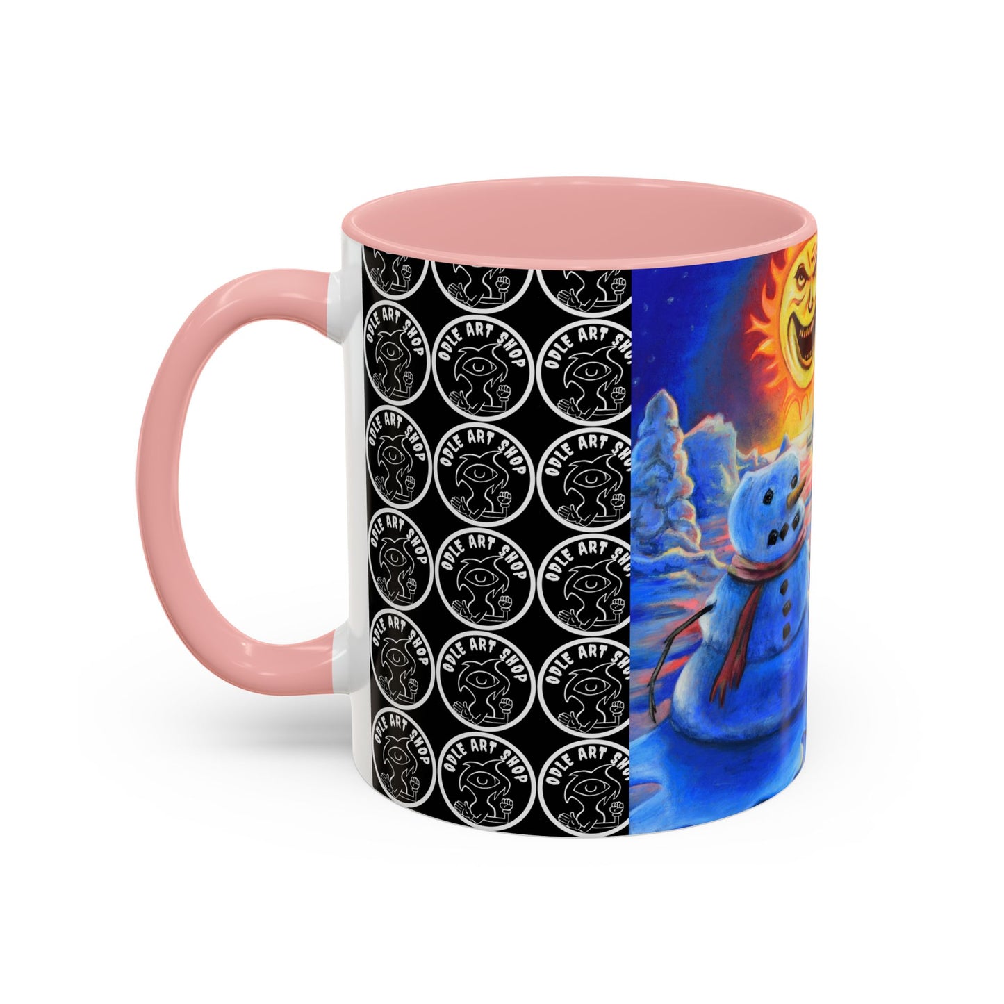 Vibrant Polar Art Coffee Mug | Fun Winter Beverage Cup, Holiday Gift, Unique Decor, Colorful Drinkware, Snowman Design