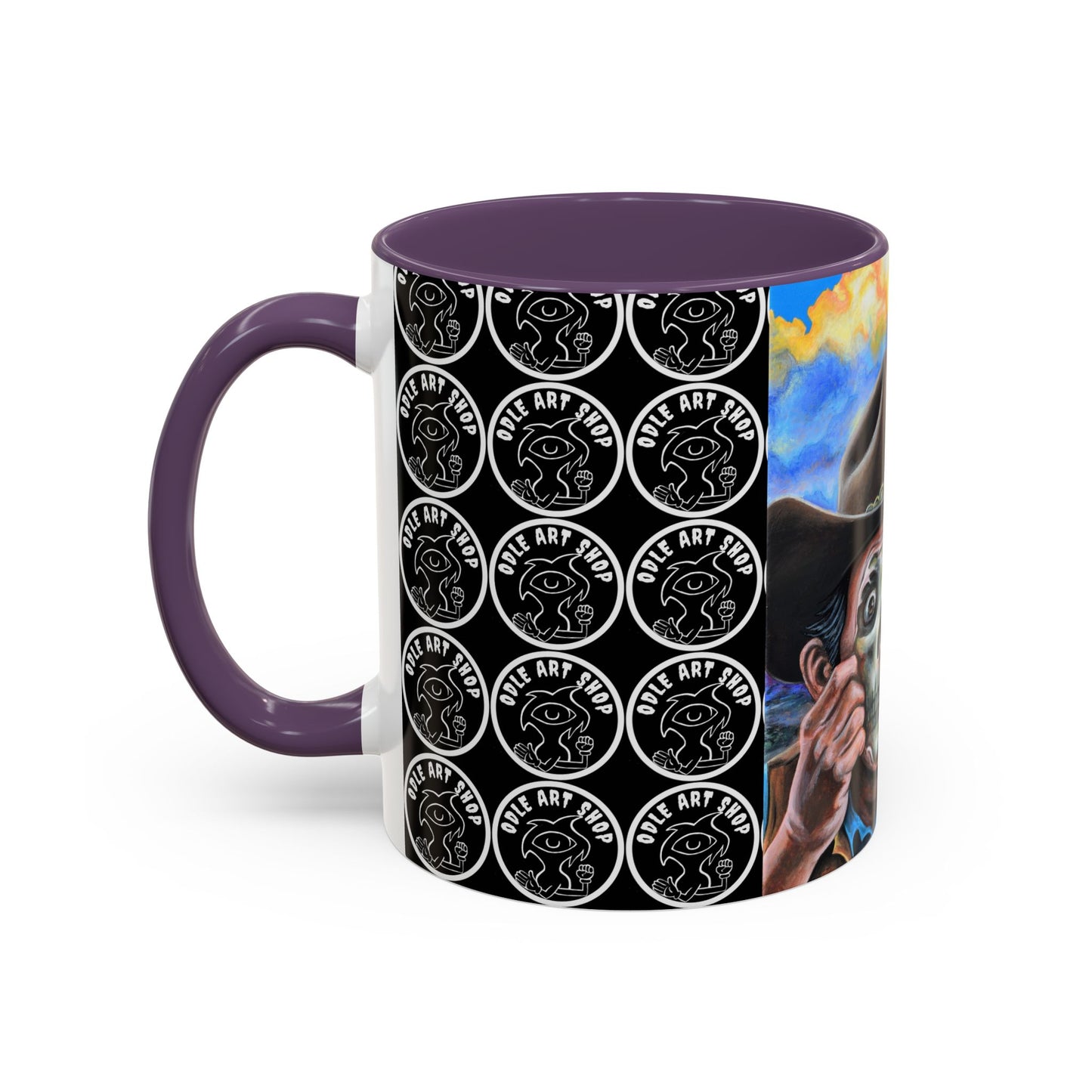 Day of the Dead Accent Coffee Mug, Colorful Skull Design Mug, Halloween Coffee Cup, Unique Art Coffee Mug