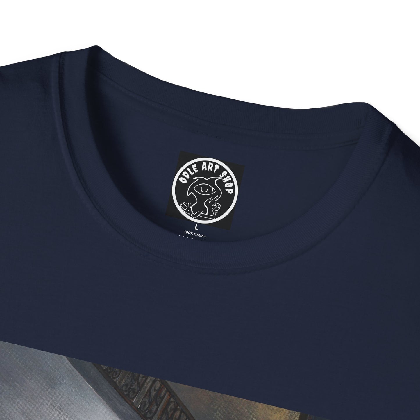 Surreal Spiral Staircase Art T-Shirt — Hand-Painted Room Scene Graphic Tee