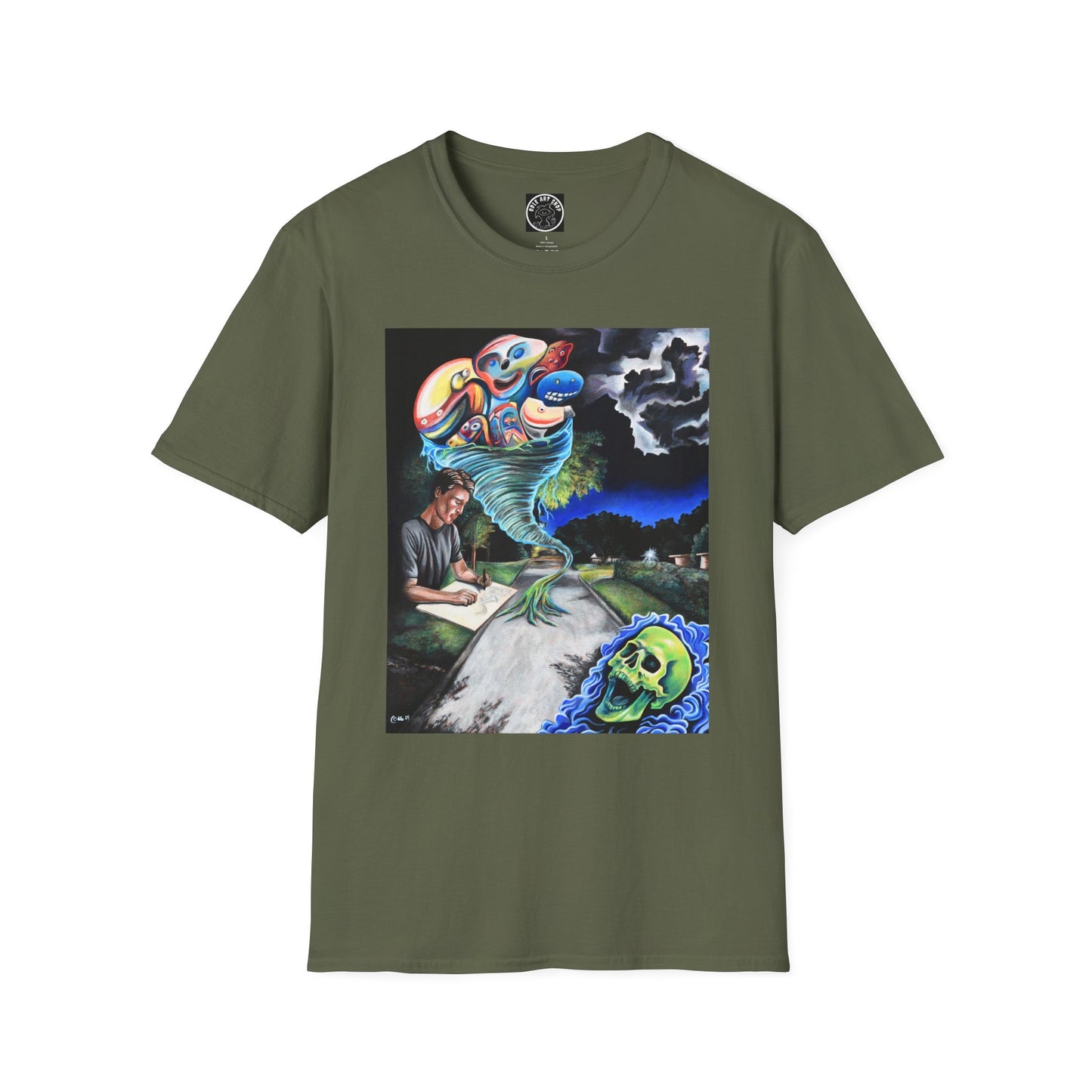 Artistic Unisex Softstyle T-Shirt with Unique Graphic Design, Casual Wear, Graphic Tee, Gift for Art Lovers, Comfortable & Stylish