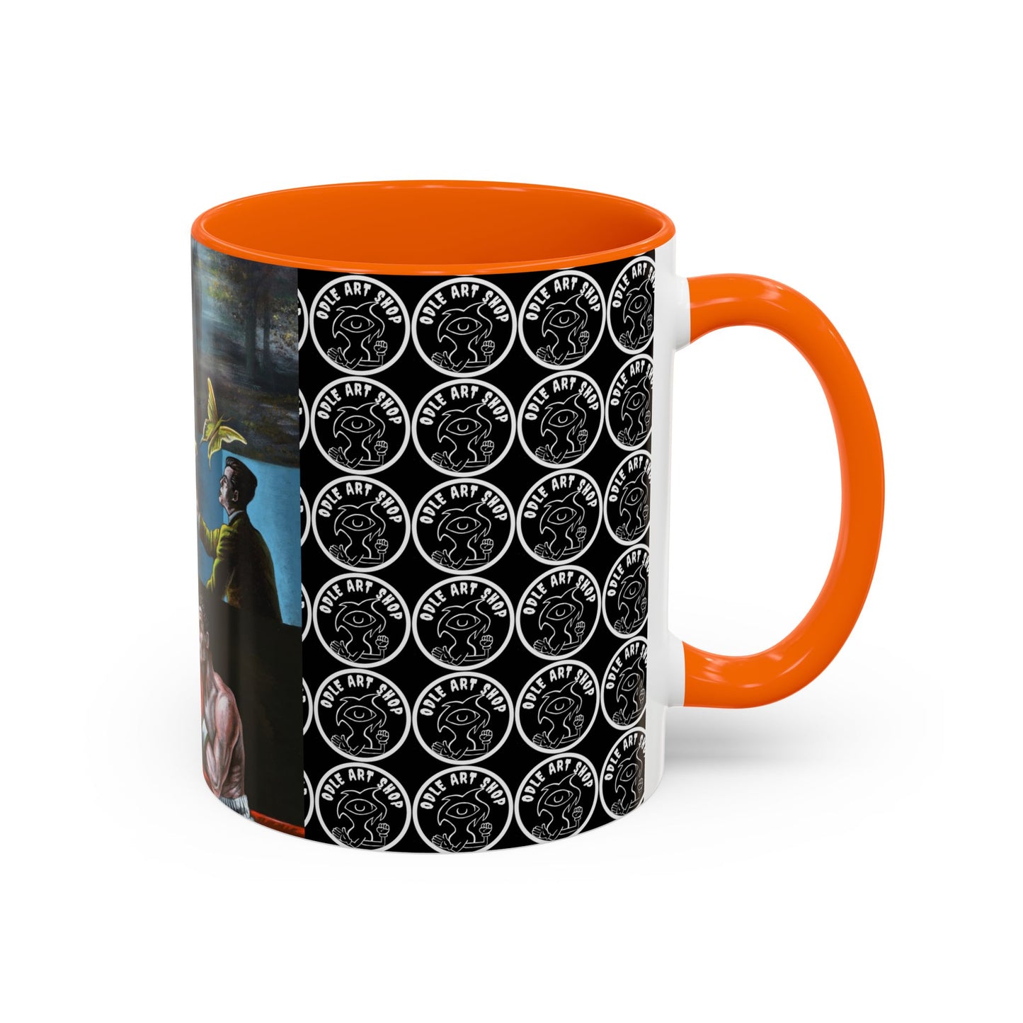 Literary Classics Collage Accent Coffee Mug — Boxing, Butterflies & Dark Forest Art (11/15oz)
