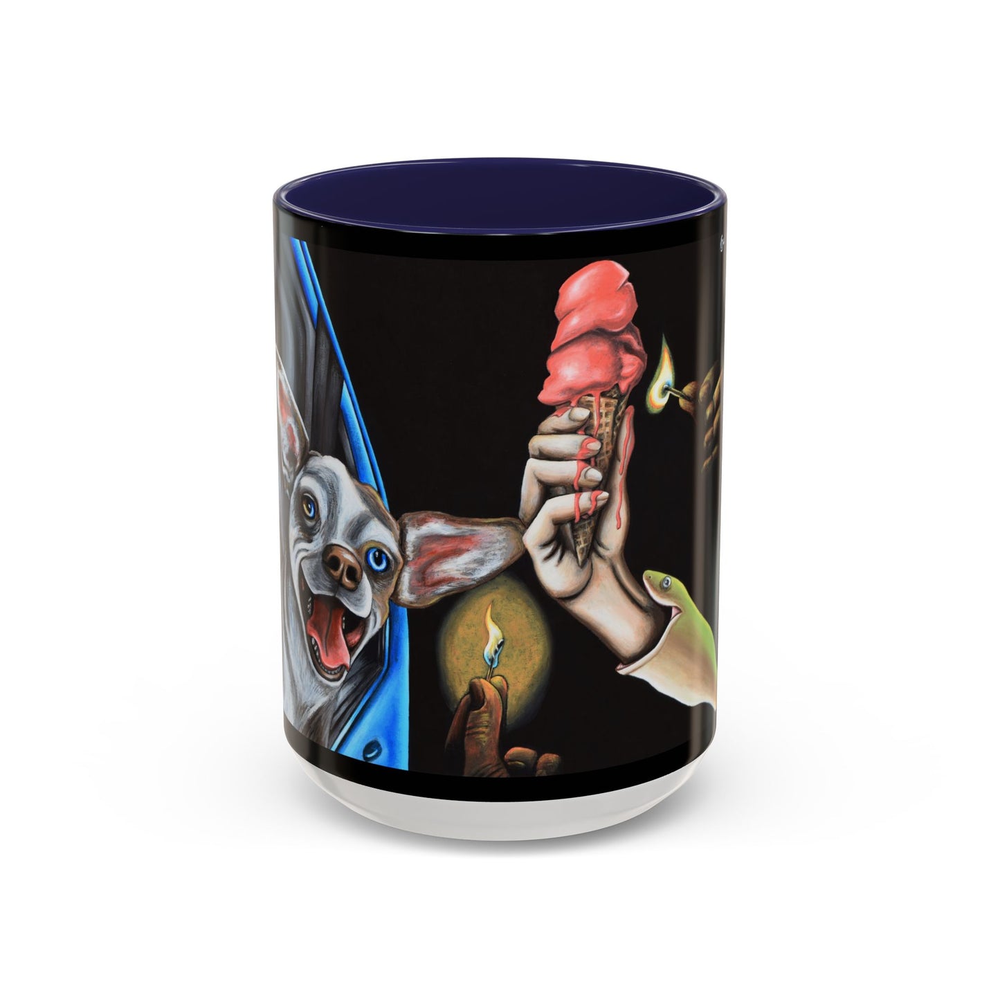 Unique Artistic Accent Coffee Mug with Colorful Ice Cream Design