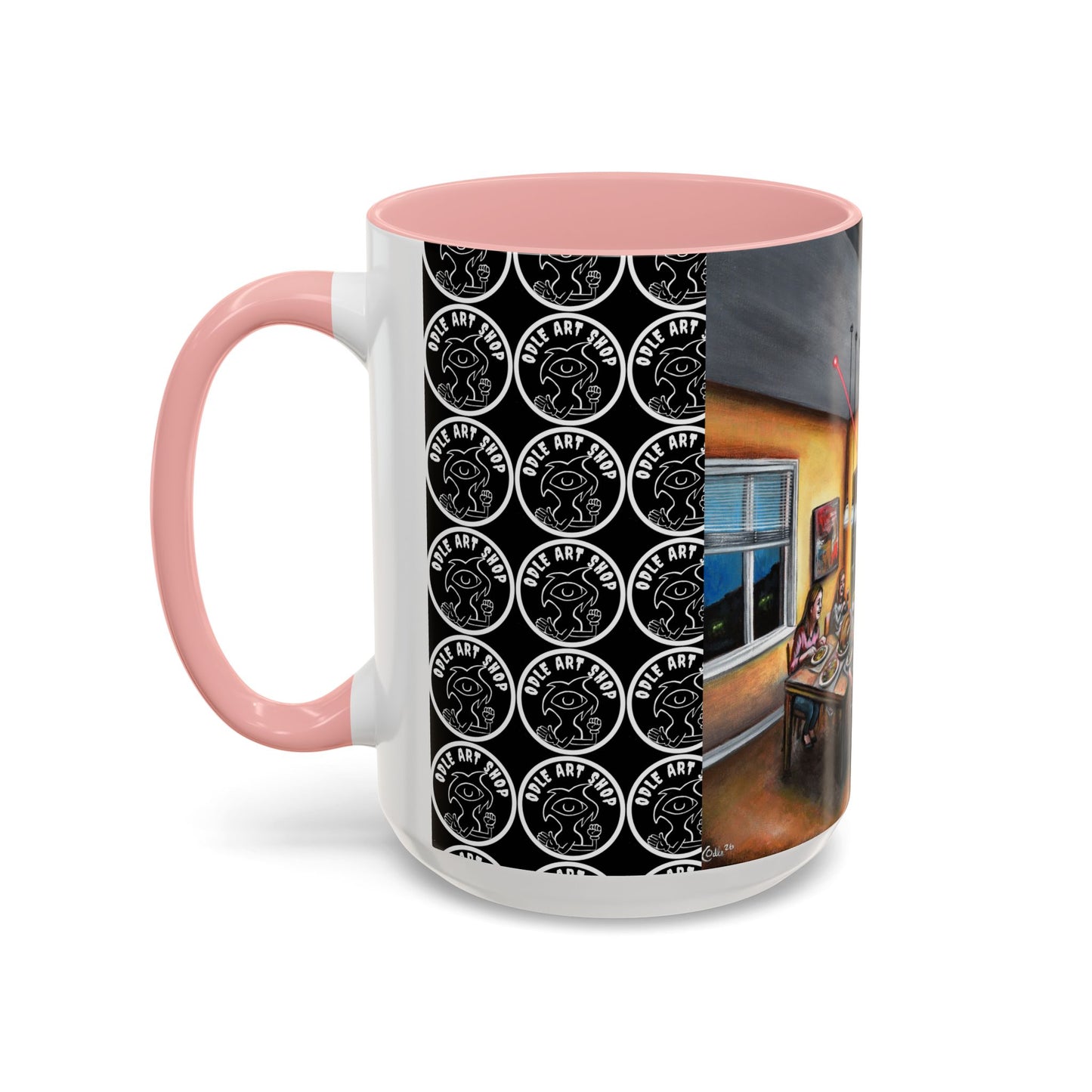 Surreal Dinner Party Accent Coffee Mug — Whimsical Art Coffee Cup (11/15oz)