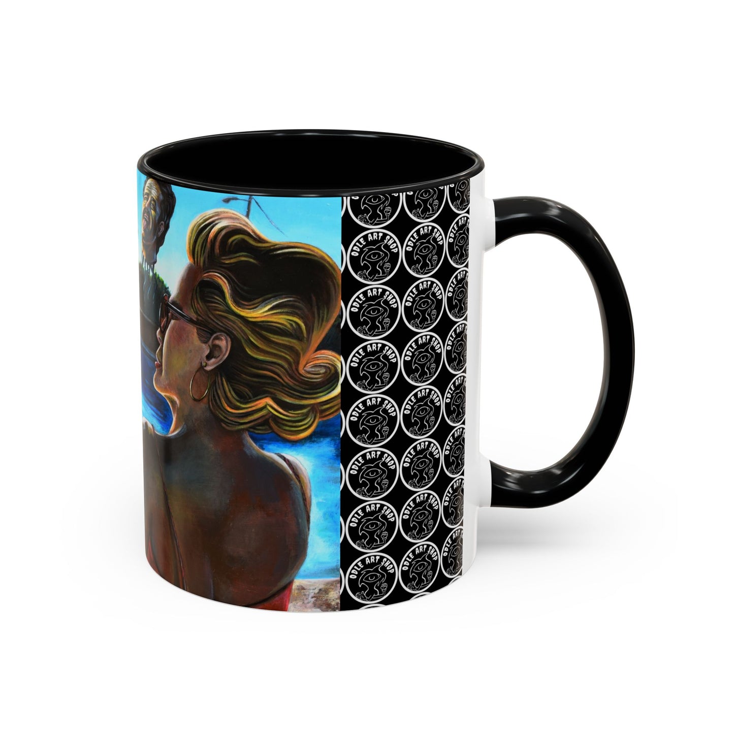 Surreal Poolside Art Coffee Mug — Color Accent 11/15oz