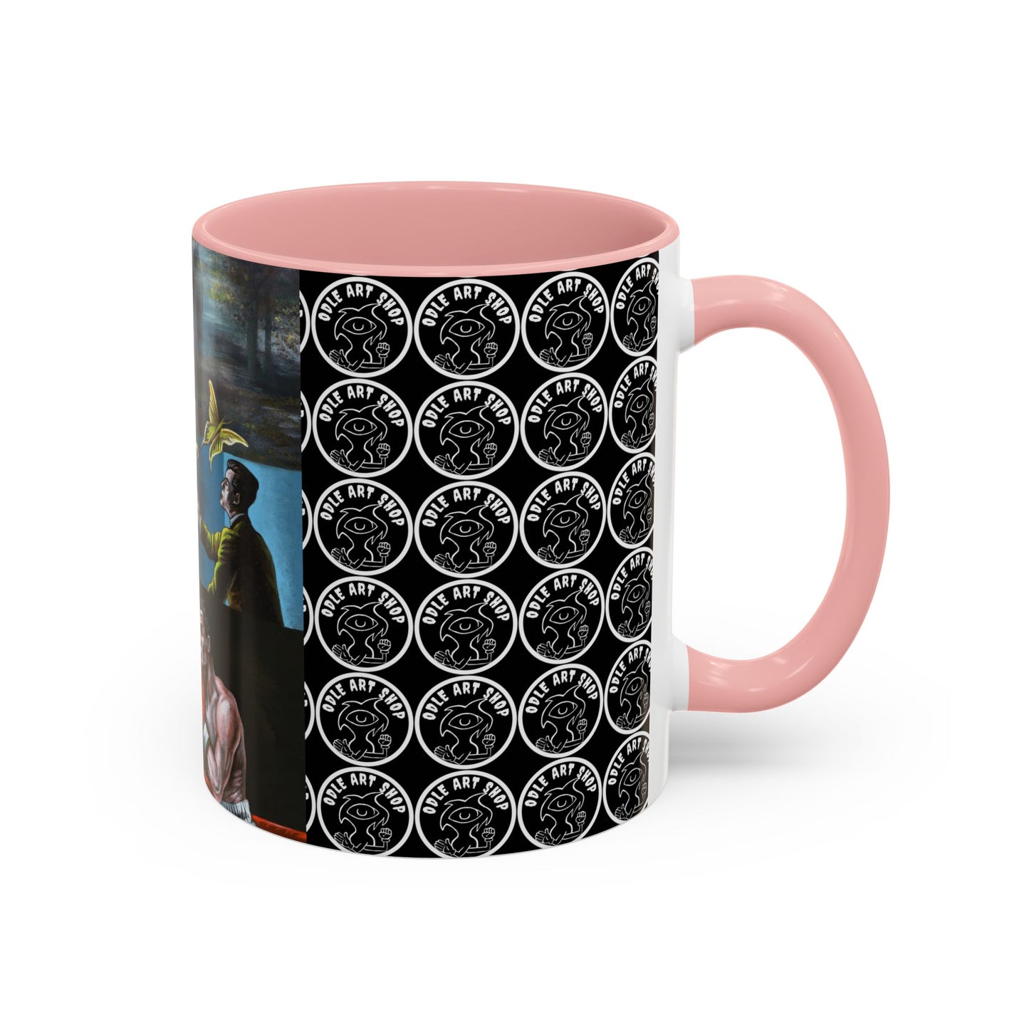 Literary Classics Collage Accent Coffee Mug — Boxing, Butterflies & Dark Forest Art (11/15oz)