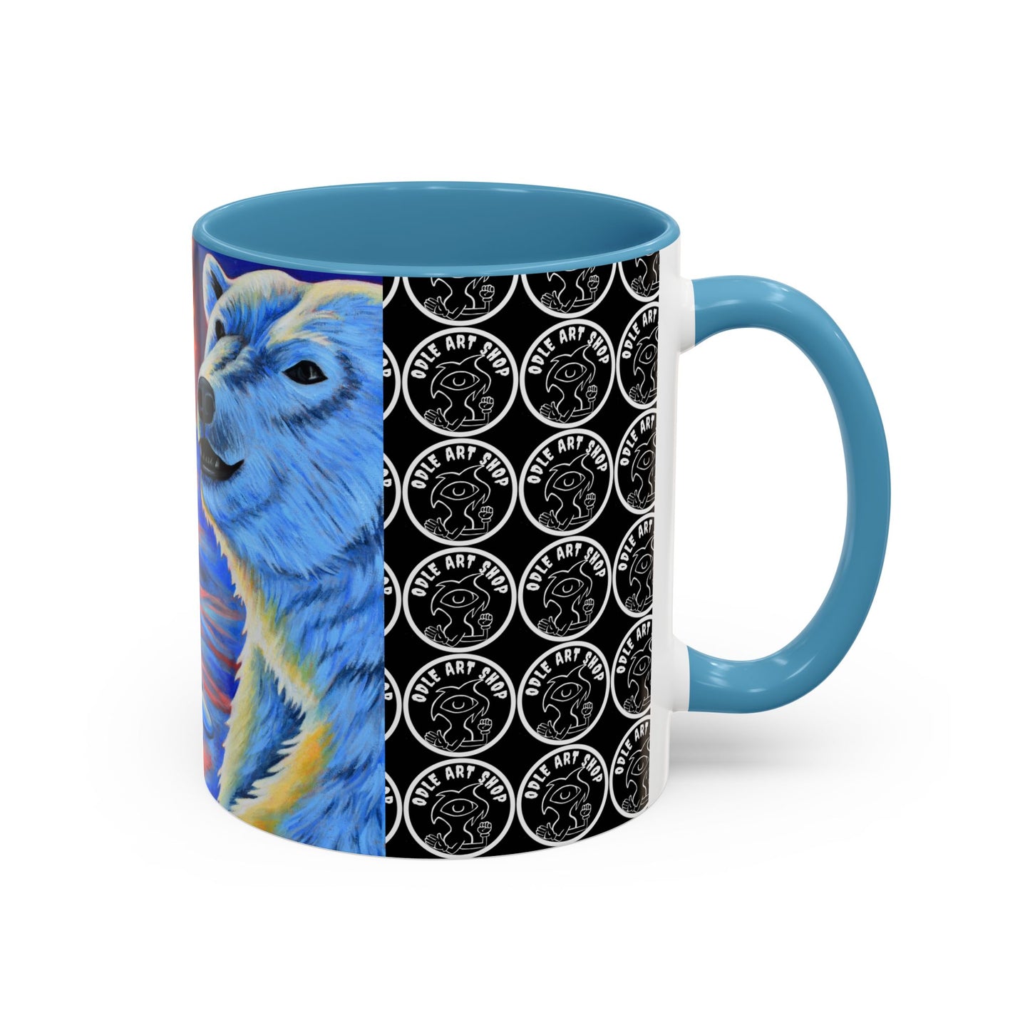 Vibrant Polar Art Coffee Mug | Fun Winter Beverage Cup, Holiday Gift, Unique Decor, Colorful Drinkware, Snowman Design