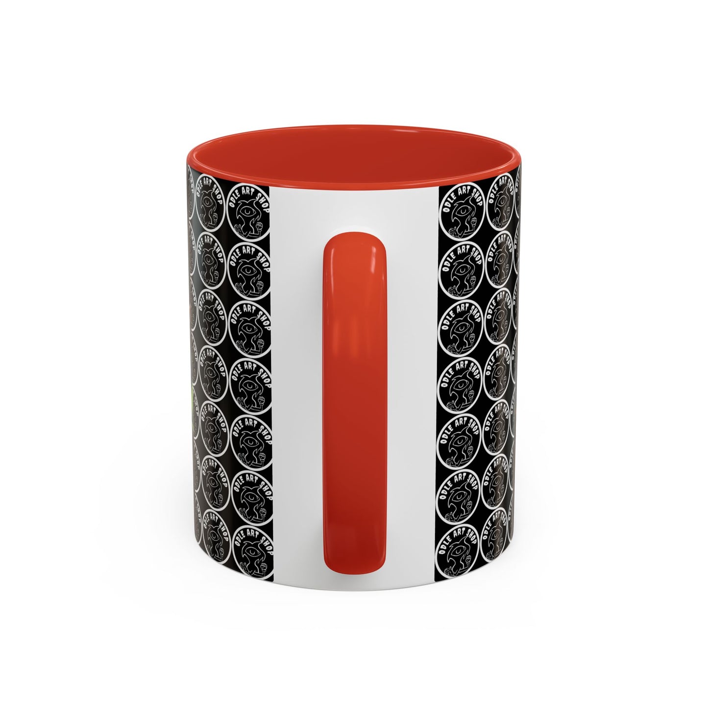 Smiley Mask Art Coffee Mug — Surreal Portrait Accent 11/15oz