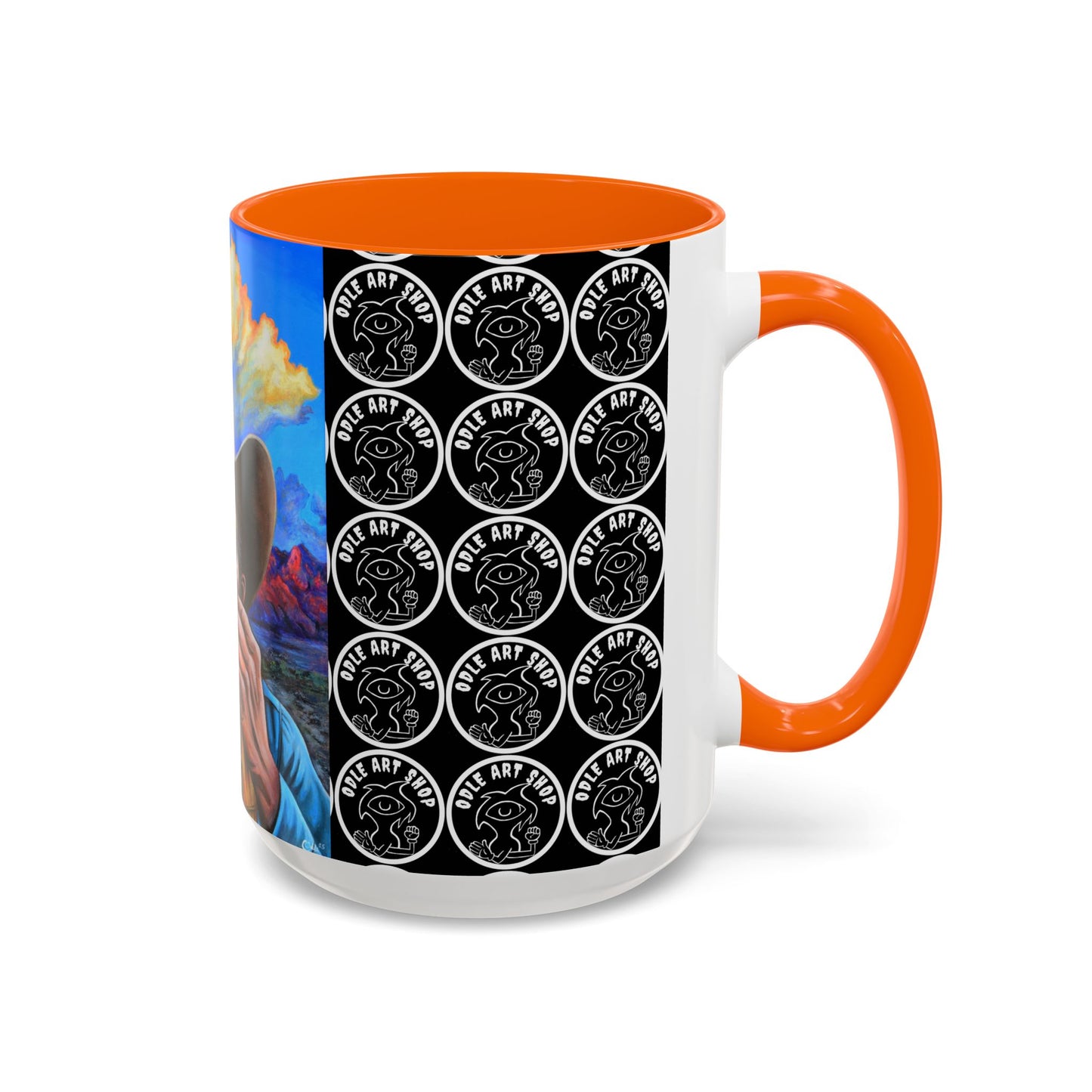 Day of the Dead Accent Coffee Mug, Colorful Skull Design Mug, Halloween Coffee Cup, Unique Art Coffee Mug