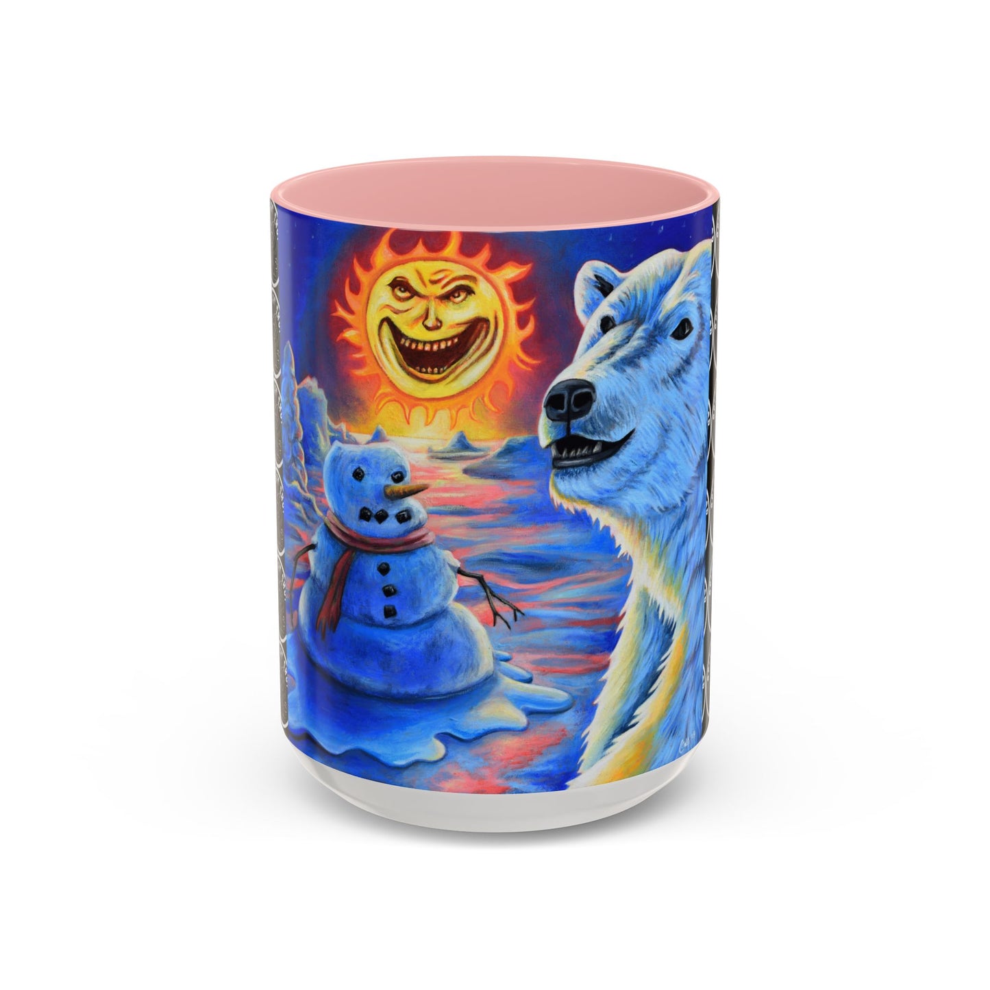 Vibrant Polar Art Coffee Mug | Fun Winter Beverage Cup, Holiday Gift, Unique Decor, Colorful Drinkware, Snowman Design