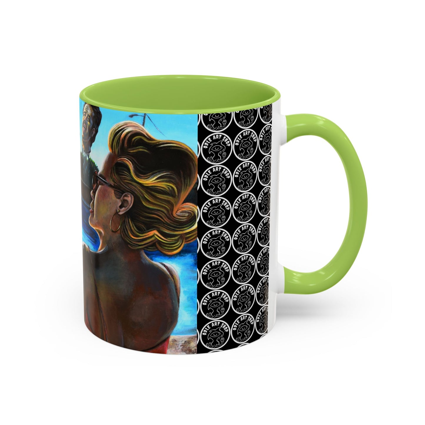 Surreal Poolside Art Coffee Mug — Color Accent 11/15oz