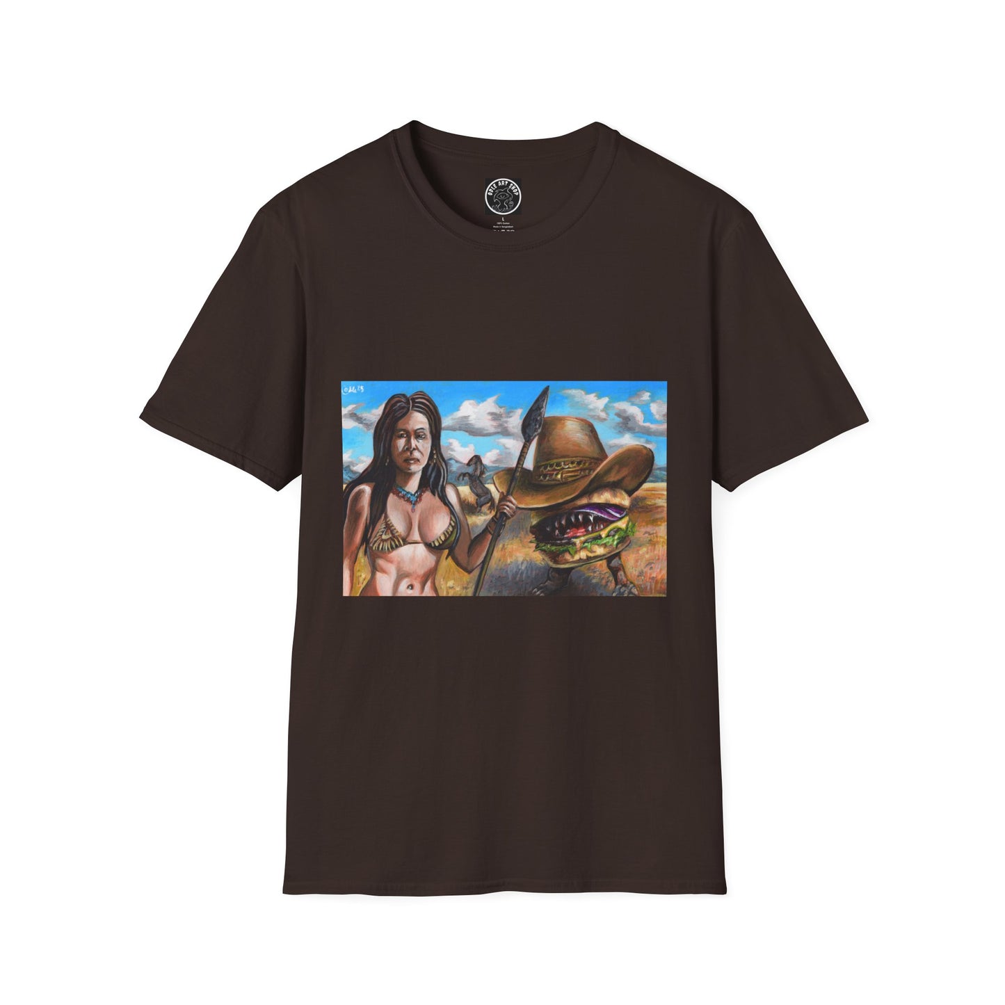 Vibrant Graphic Tee with Western Vibes, Unisex Softstyle T-Shirt, Casual Style, Gift for Cowboys, Everyday Wear, Festival Attire