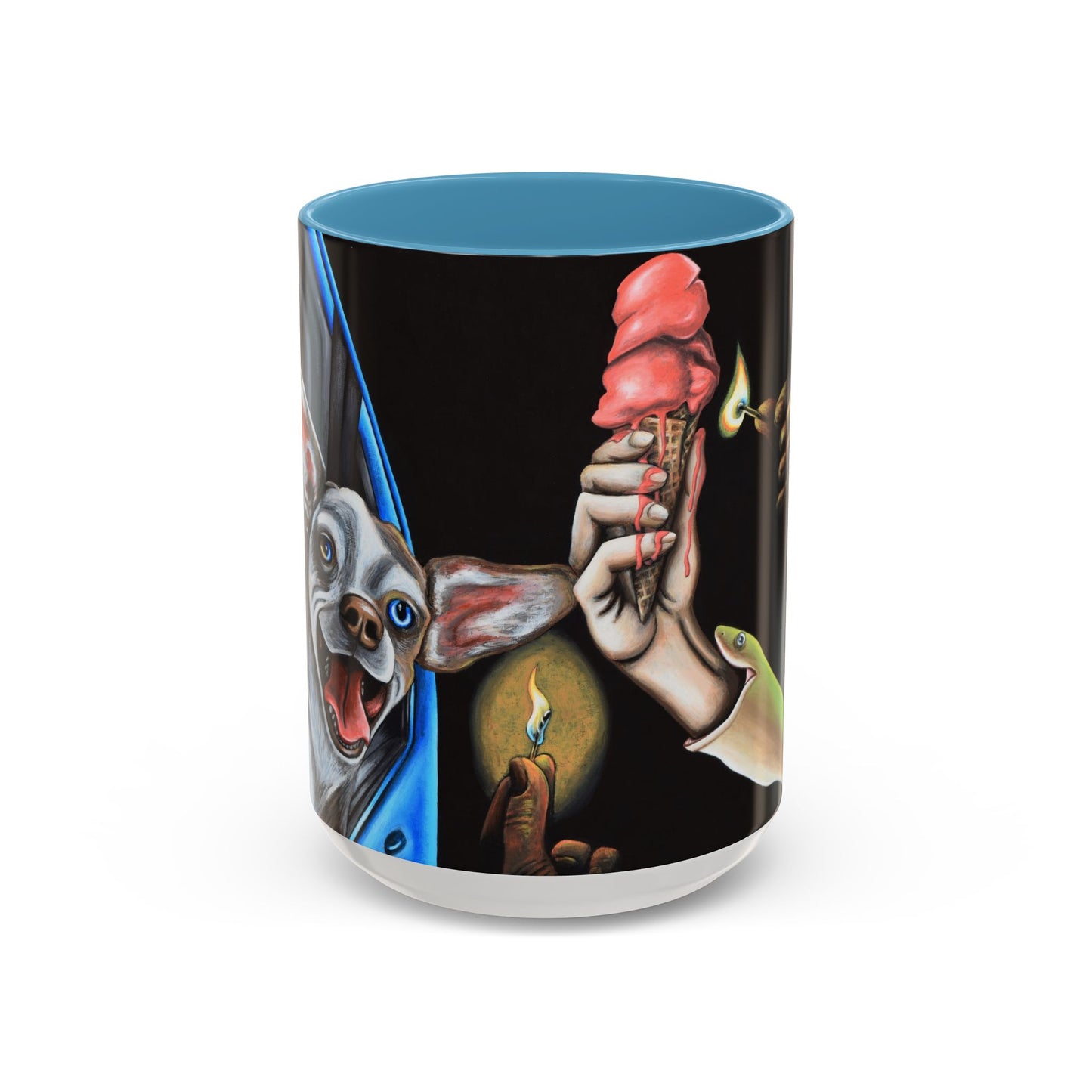 Unique Artistic Accent Coffee Mug with Colorful Ice Cream Design