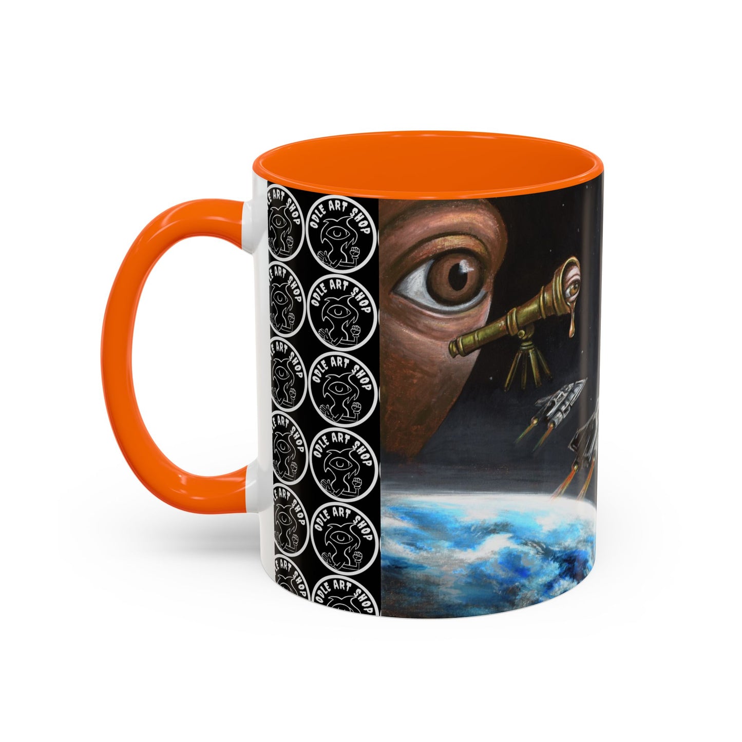 Space Adventure Coffee Mug - Retro Sci‑Fi Crew & Alien Monsters