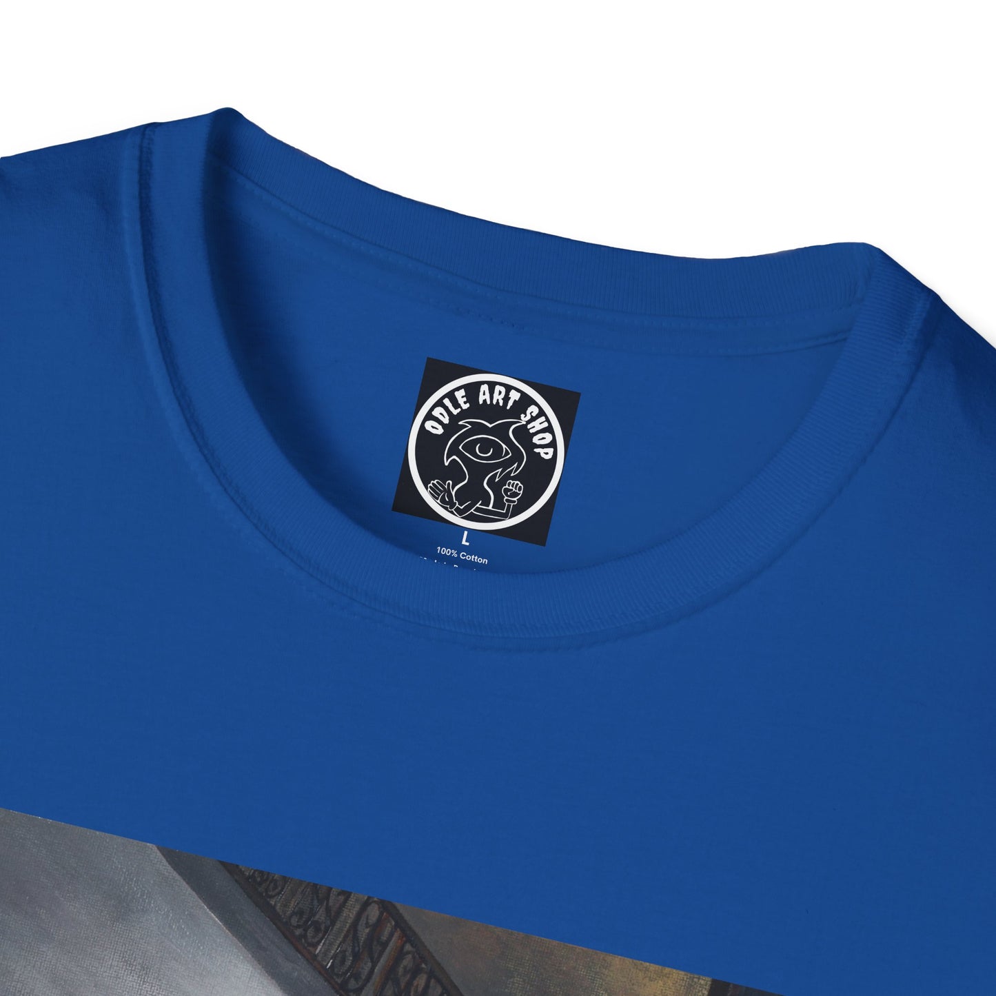 Surreal Spiral Staircase Art T-Shirt — Hand-Painted Room Scene Graphic Tee