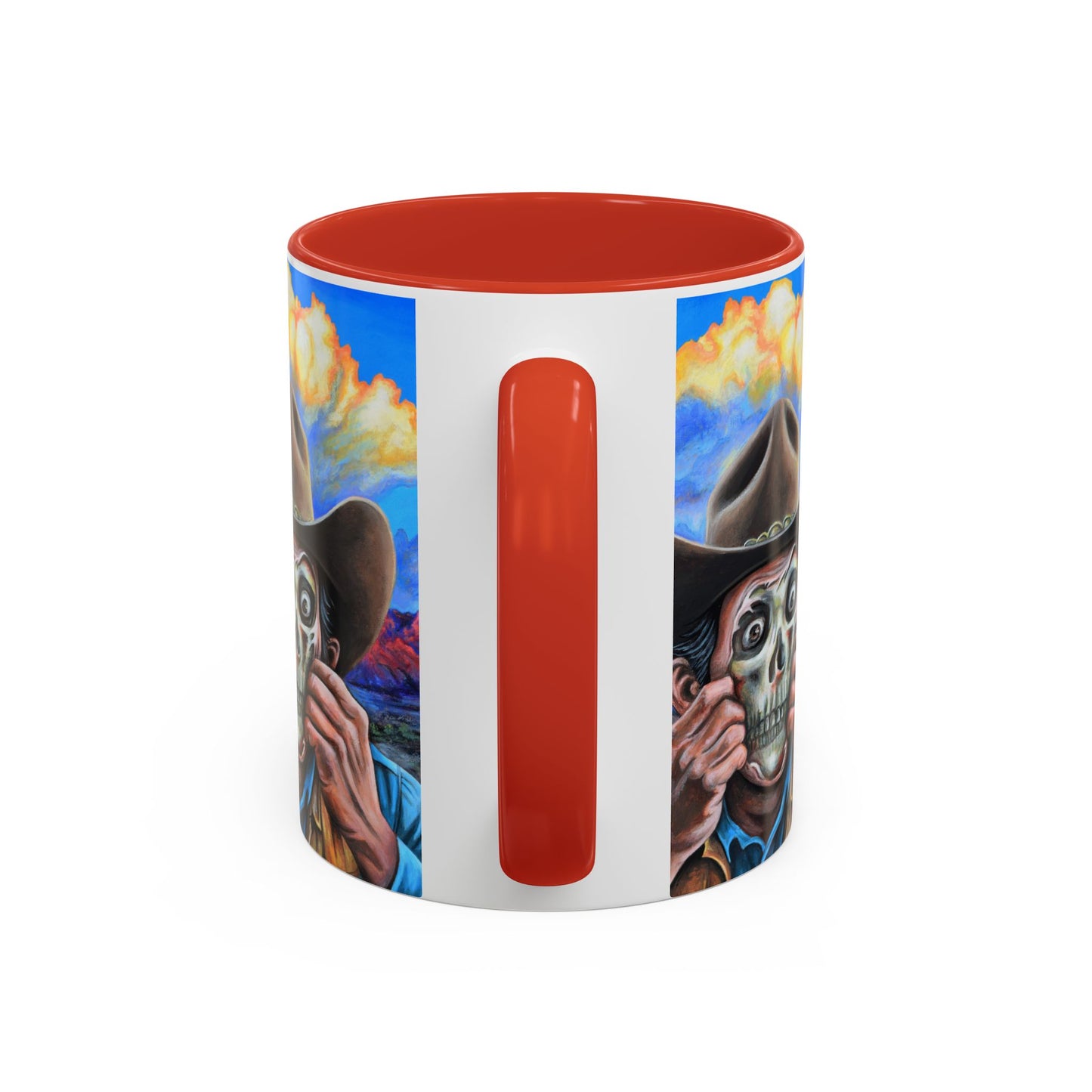 Day of the Dead Accent Coffee Mug, Colorful Skull Design Mug, Halloween Coffee Cup, Gift for Latinos, Unique Art Coffee Mug