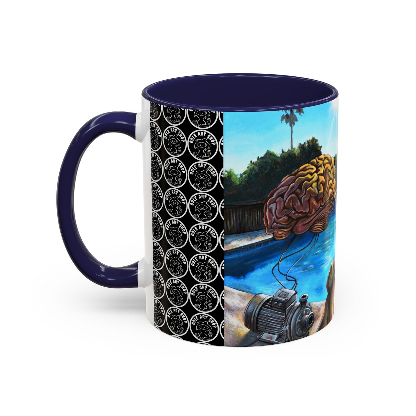 Surreal Poolside Art Coffee Mug — Color Accent 11/15oz