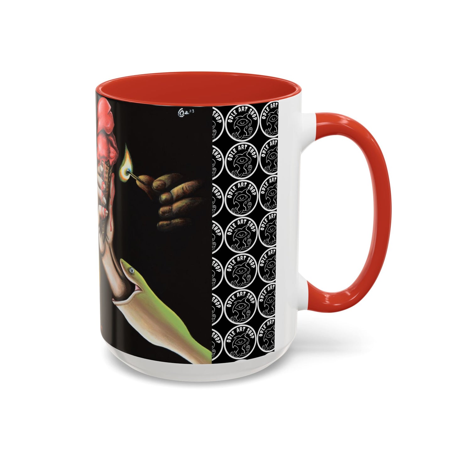 Unique Artistic Accent Coffee Mug with Colorful Ice Cream Design