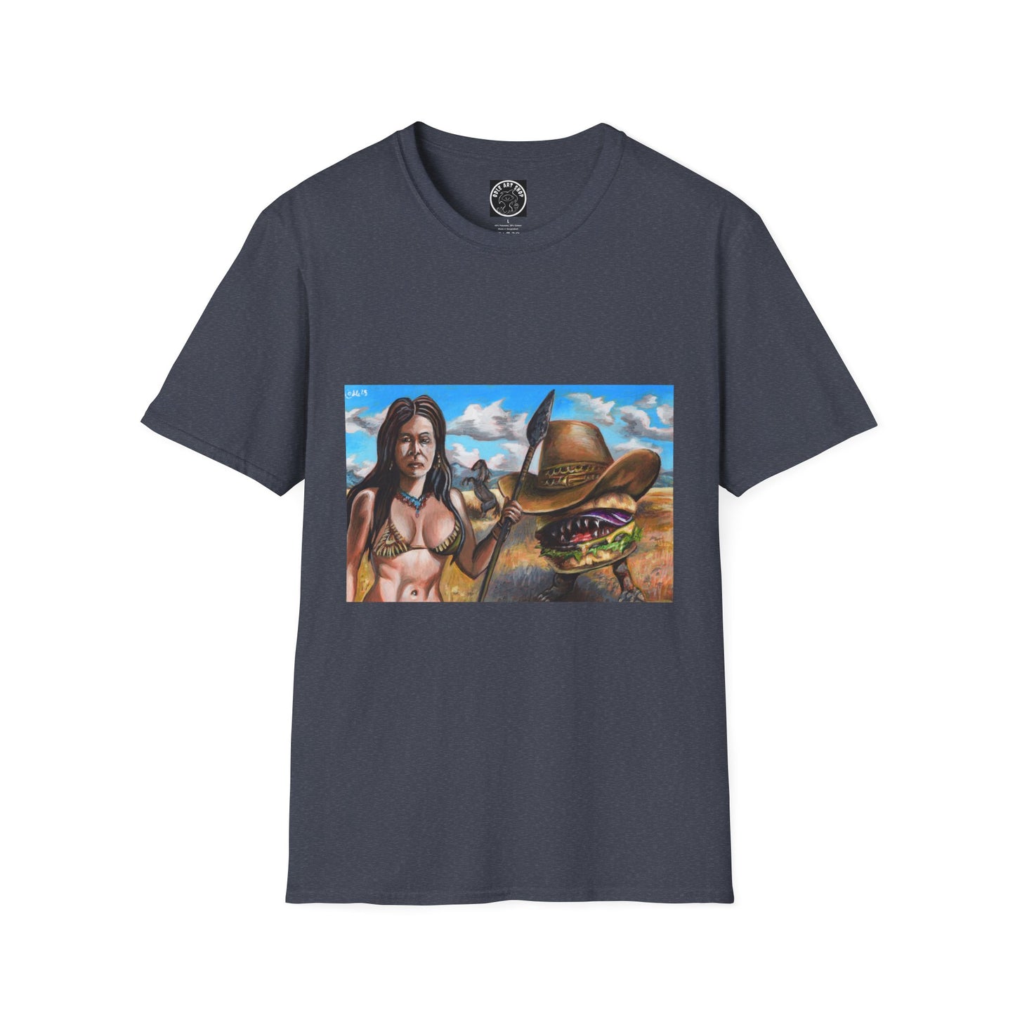 Vibrant Graphic Tee with Western Vibes, Unisex Softstyle T-Shirt, Casual Style, Gift for Cowboys, Everyday Wear, Festival Attire
