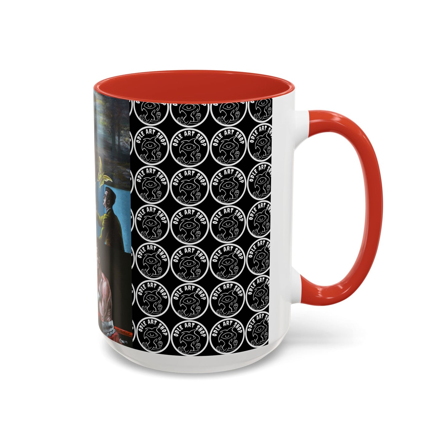 Literary Classics Collage Accent Coffee Mug — Boxing, Butterflies & Dark Forest Art (11/15oz)