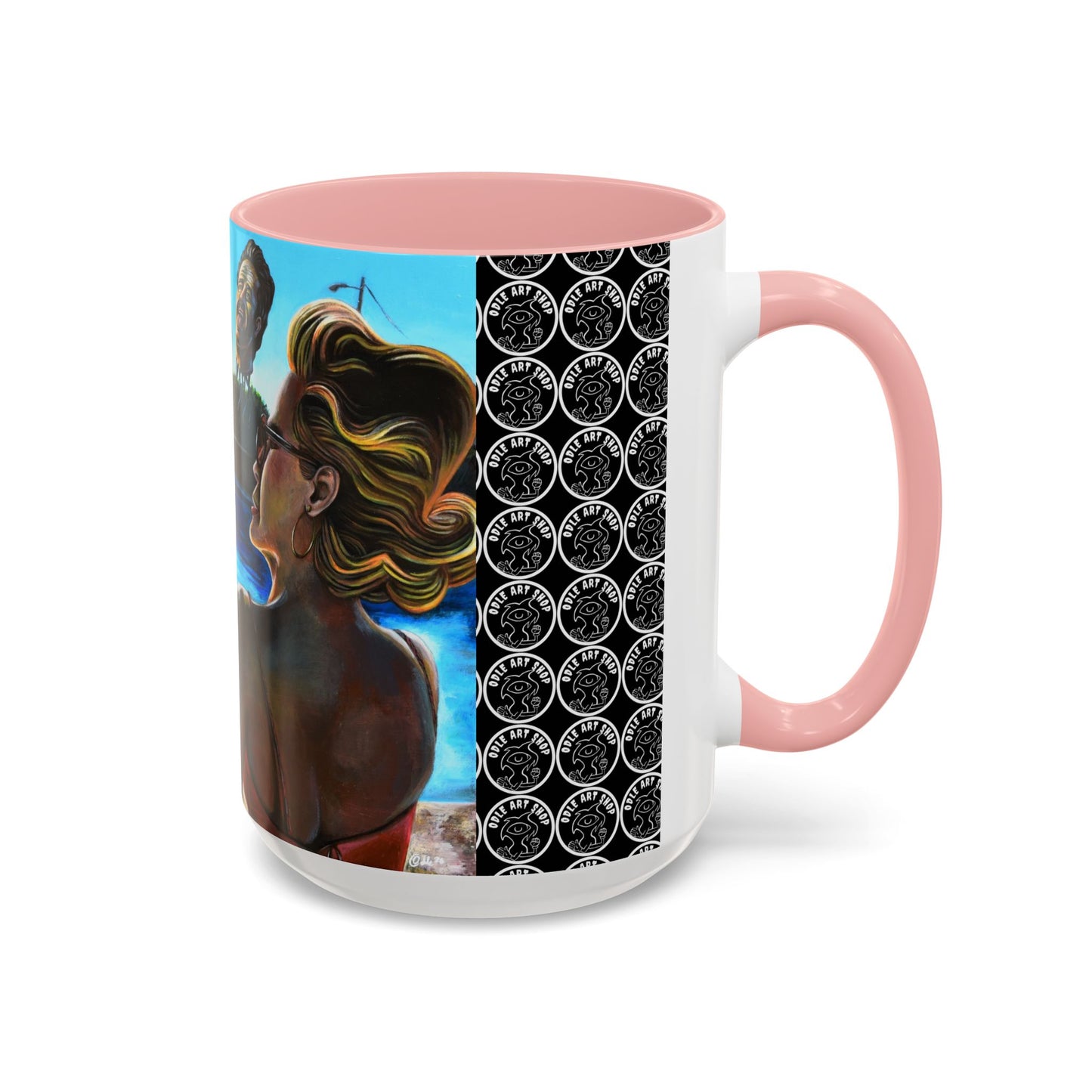 Surreal Poolside Art Coffee Mug — Color Accent 11/15oz