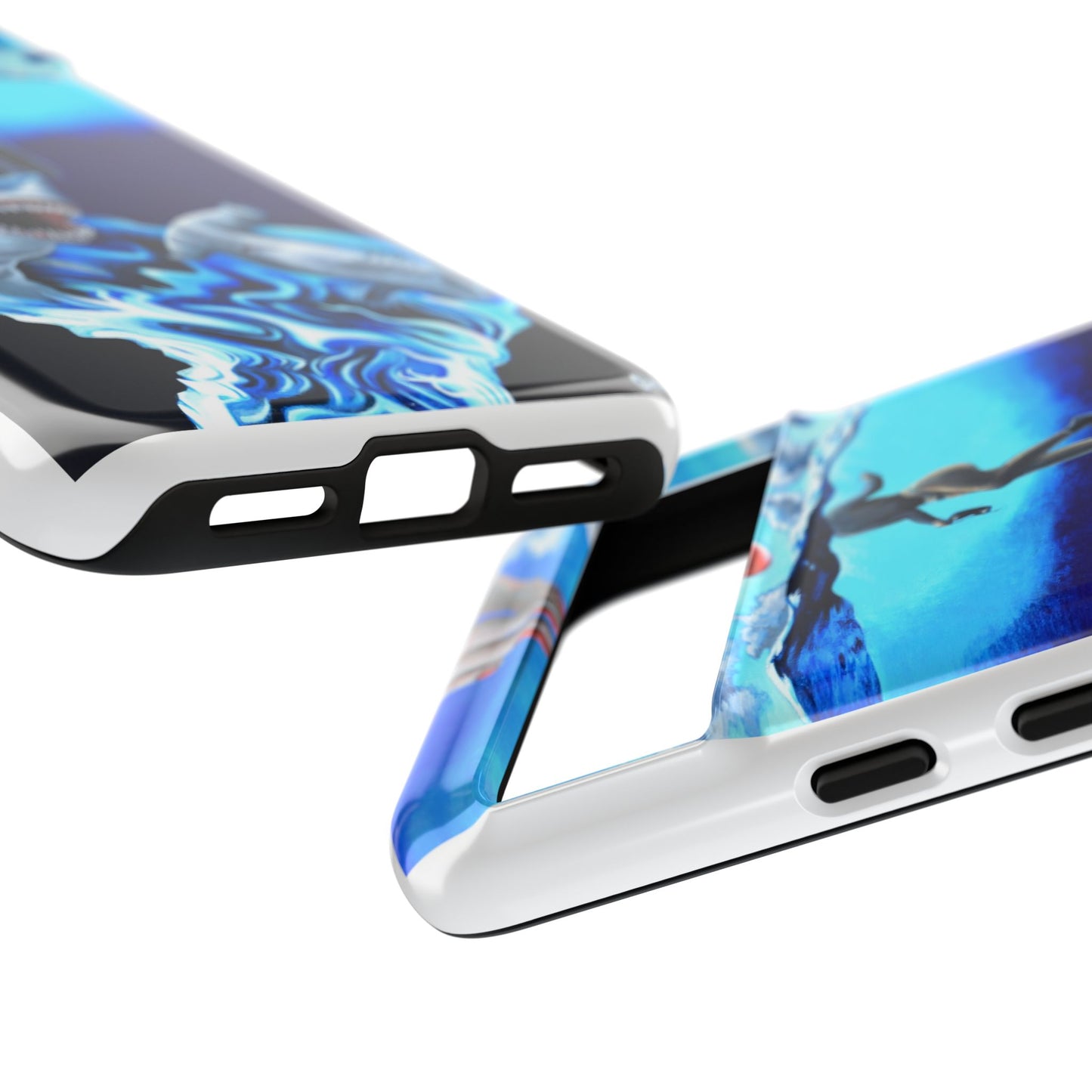 Shark Art Phone Case - Tough Cases, Unique Phone Accessories, Ocean-Inspired Gift, Underwater Art, Fun Phone Cover, Beach Lover Gift
