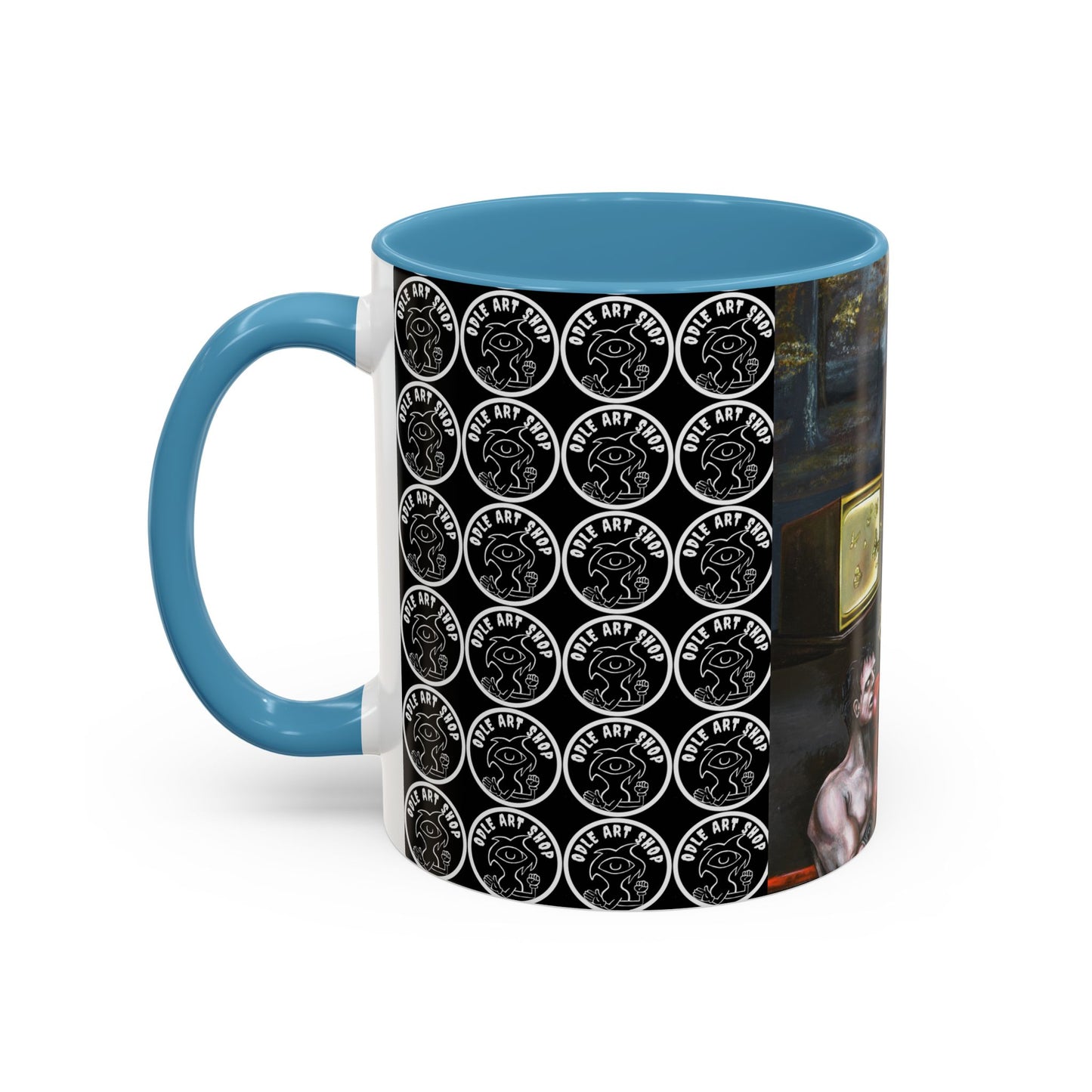 Literary Classics Collage Accent Coffee Mug — Boxing, Butterflies & Dark Forest Art (11/15oz)