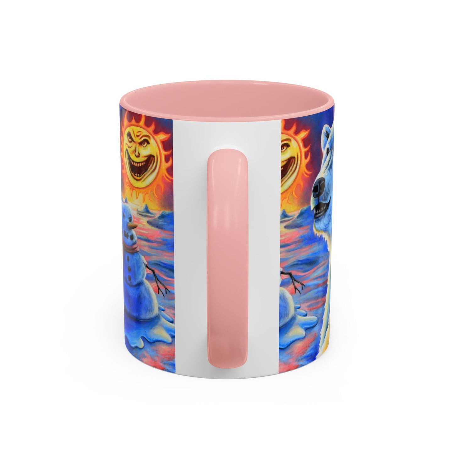Vibrant Polar Art Coffee Mug | Fun Winter Beverage Cup, Holiday Gift, Unique Decor, Colorful Drinkware, Snowman Design