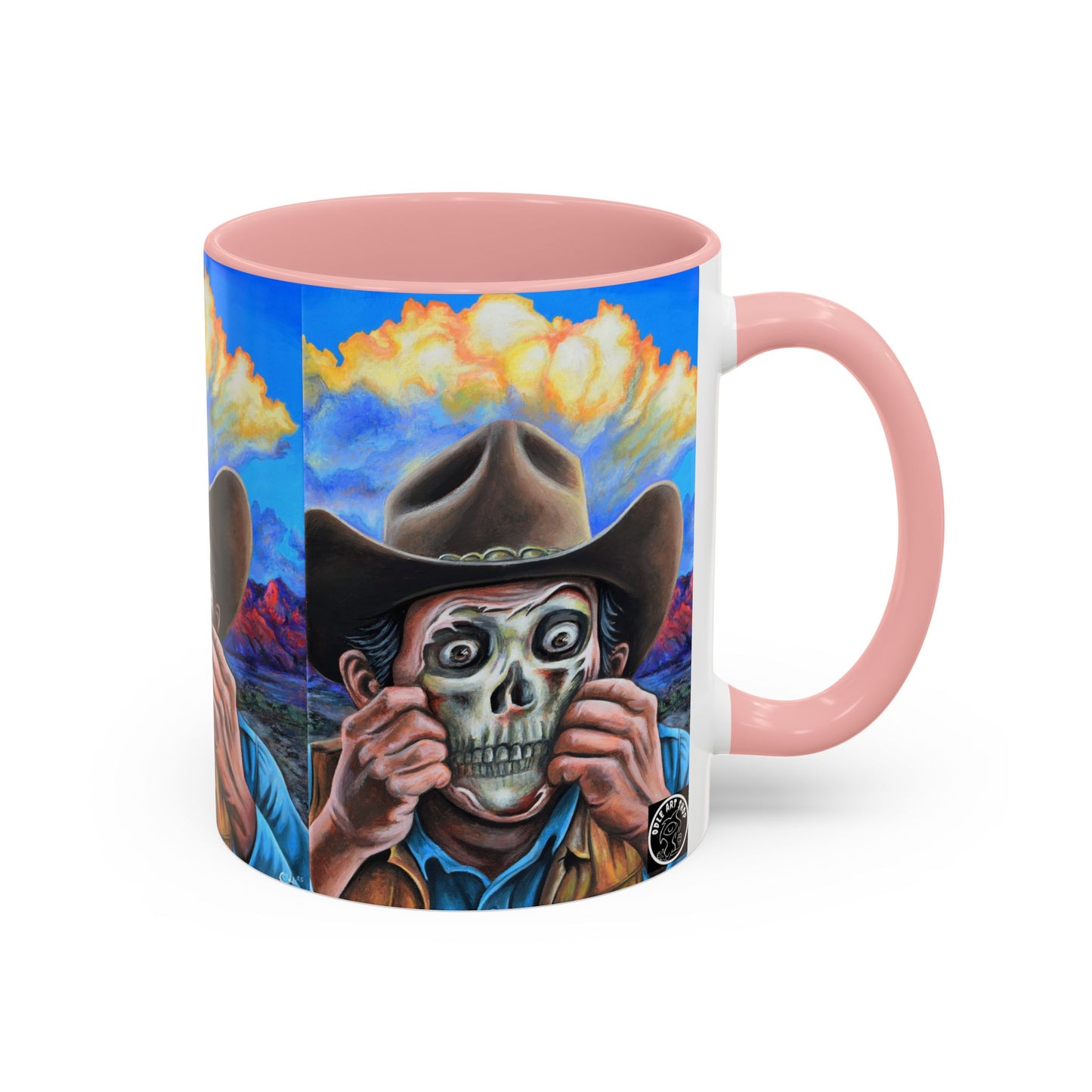Day of the Dead Accent Coffee Mug, Colorful Skull Design Mug, Halloween Coffee Cup, Gift for Latinos, Unique Art Coffee Mug